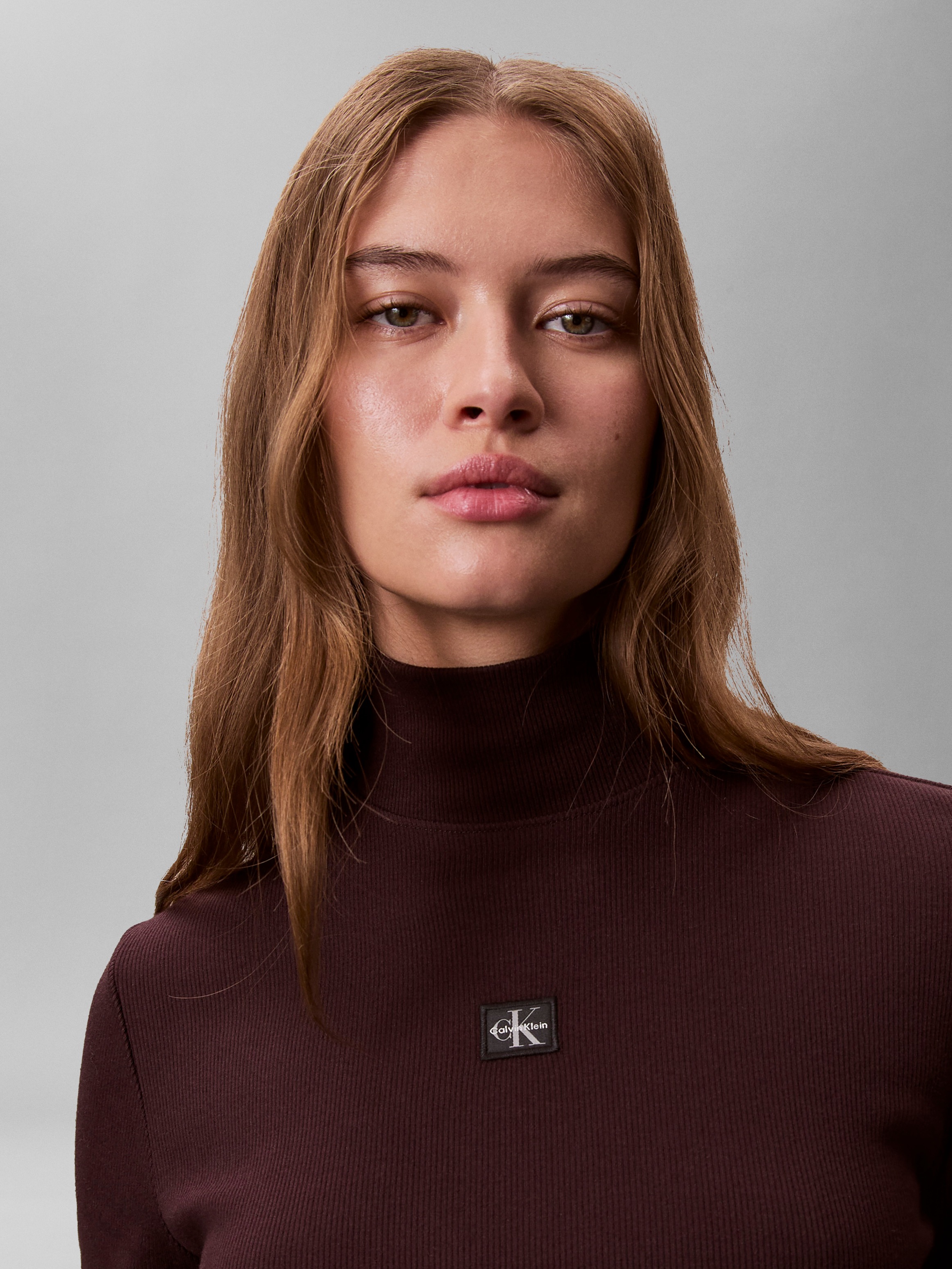 Thumbnail - Calvin Klein Jeans Minikleid Ohne Tasche Figurbetonte Passform mit Stehkragen