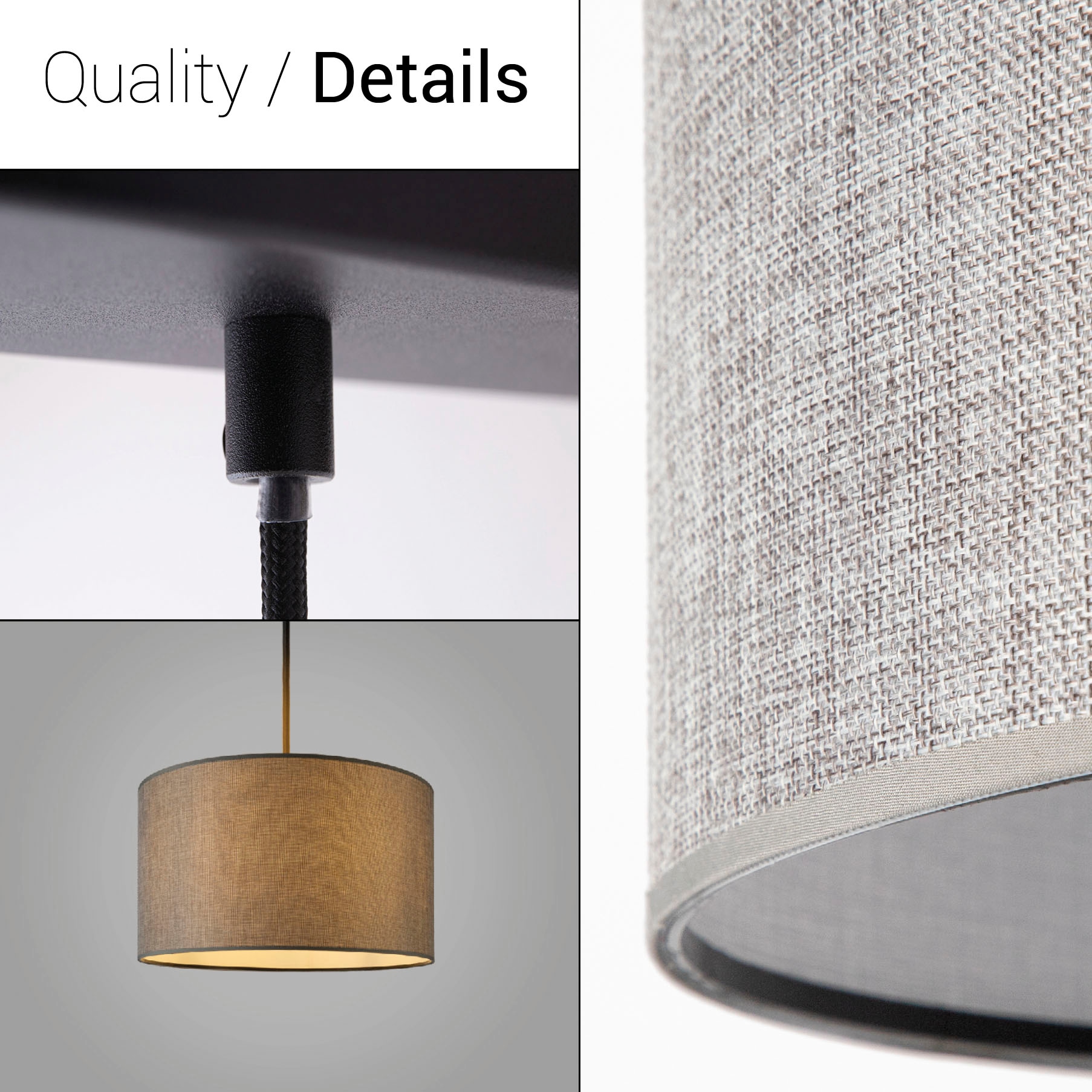 Paco Home Pendelleuchte »HUGO CANVAS UNI COLOR«, Leuchtmittel E27 | ohne Leuchtmittel, Pendelleuchte Wohnzimmer Hängelampe Esszimmer Lampenschirm E27 Uni