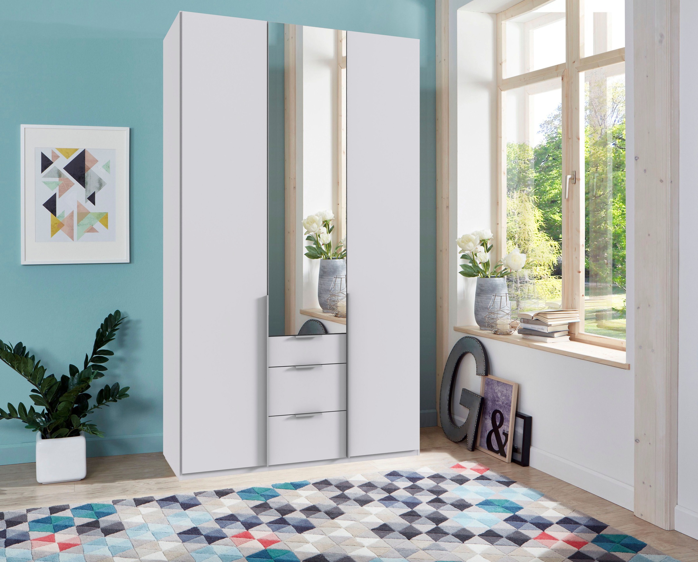 Wimex Drehtürenschrank "Mugano" mit langen oder kurzen Griffen aus Metall, günstig online kaufen