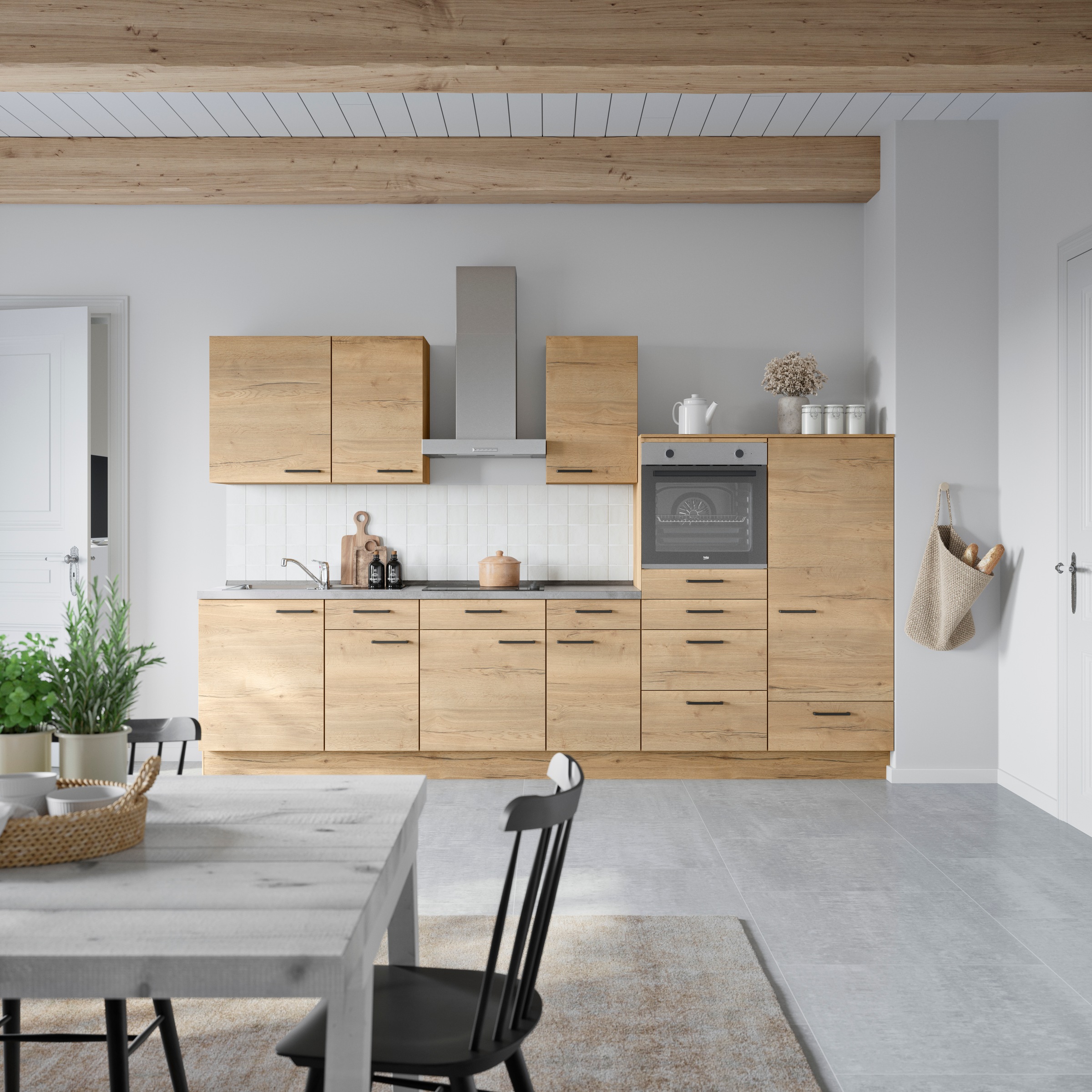nobilia® Küchenzeile »"Structura I"«, vormontiert, Ausrichtung wählbar, Breite 330 cm, wahlw. mit E-Geräten