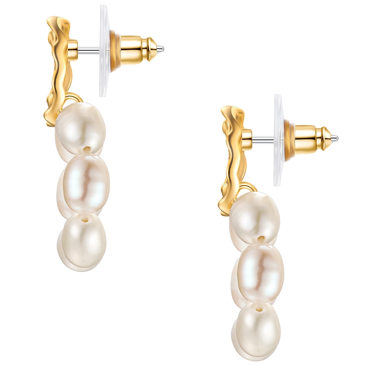 YOKOAMII Y86 Dangle Earrings Yellow Gold White 2