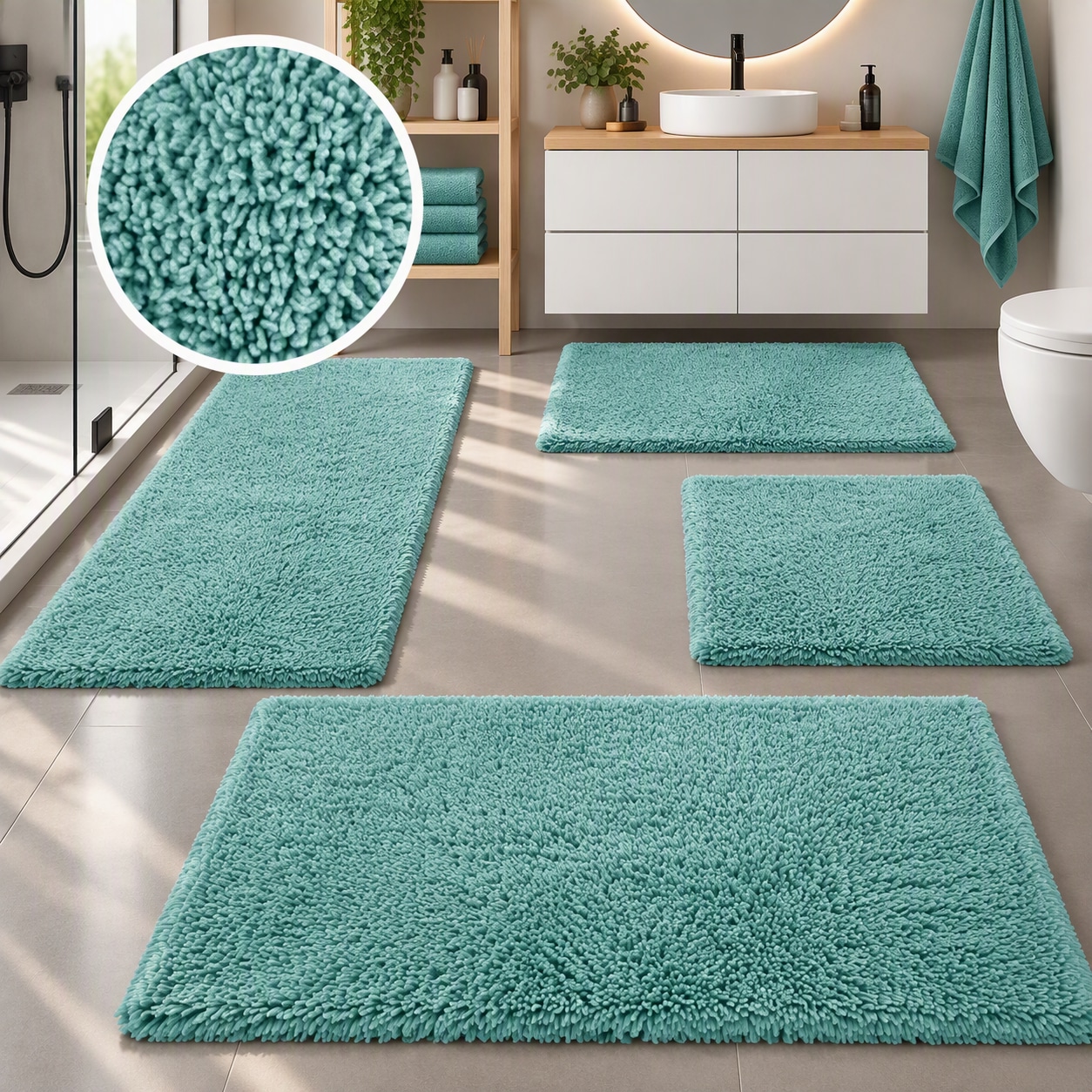 OTTO home Badematte »Xennia, Badvorleger, Badezimmer Teppich, Duschvorleger« Höhe 28 mm rutschhemmend beschichtet schnell trocknend Badteppich, Uni Farben, vielseitig kombinierbar