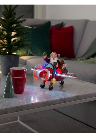 KONSTSMIDE Dekofigur, (1 St.), LED Szenerie Weihnachtsmann im Flugzeug, mit Animation kaufen