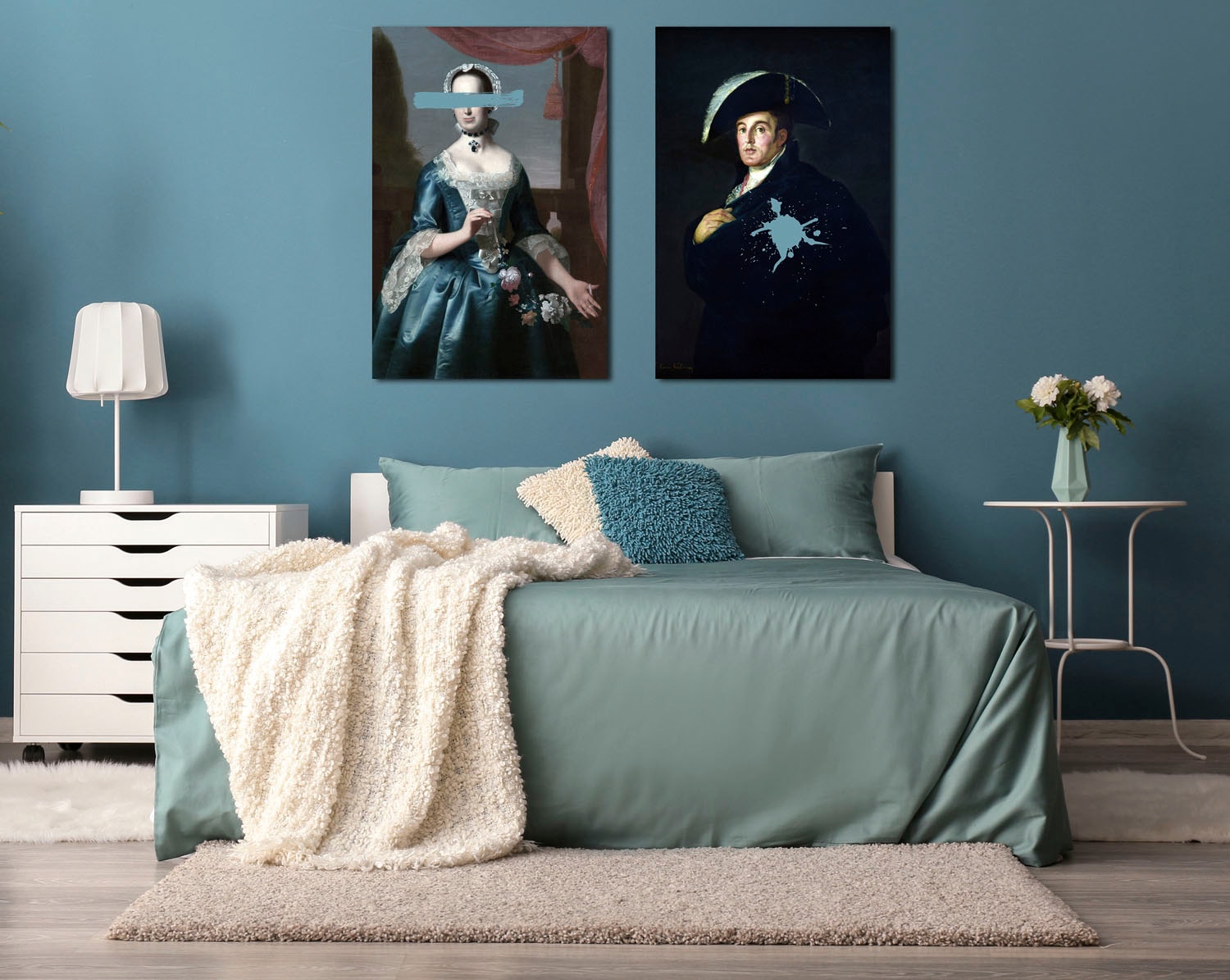 queence Acrylglasbild »Mann mit Farbklecks«, Kunst-Gemälde-Mann-Bilder von Männern-Historische Persönlichkeiten-Formen, Fine Art-Print in Galeriequalität