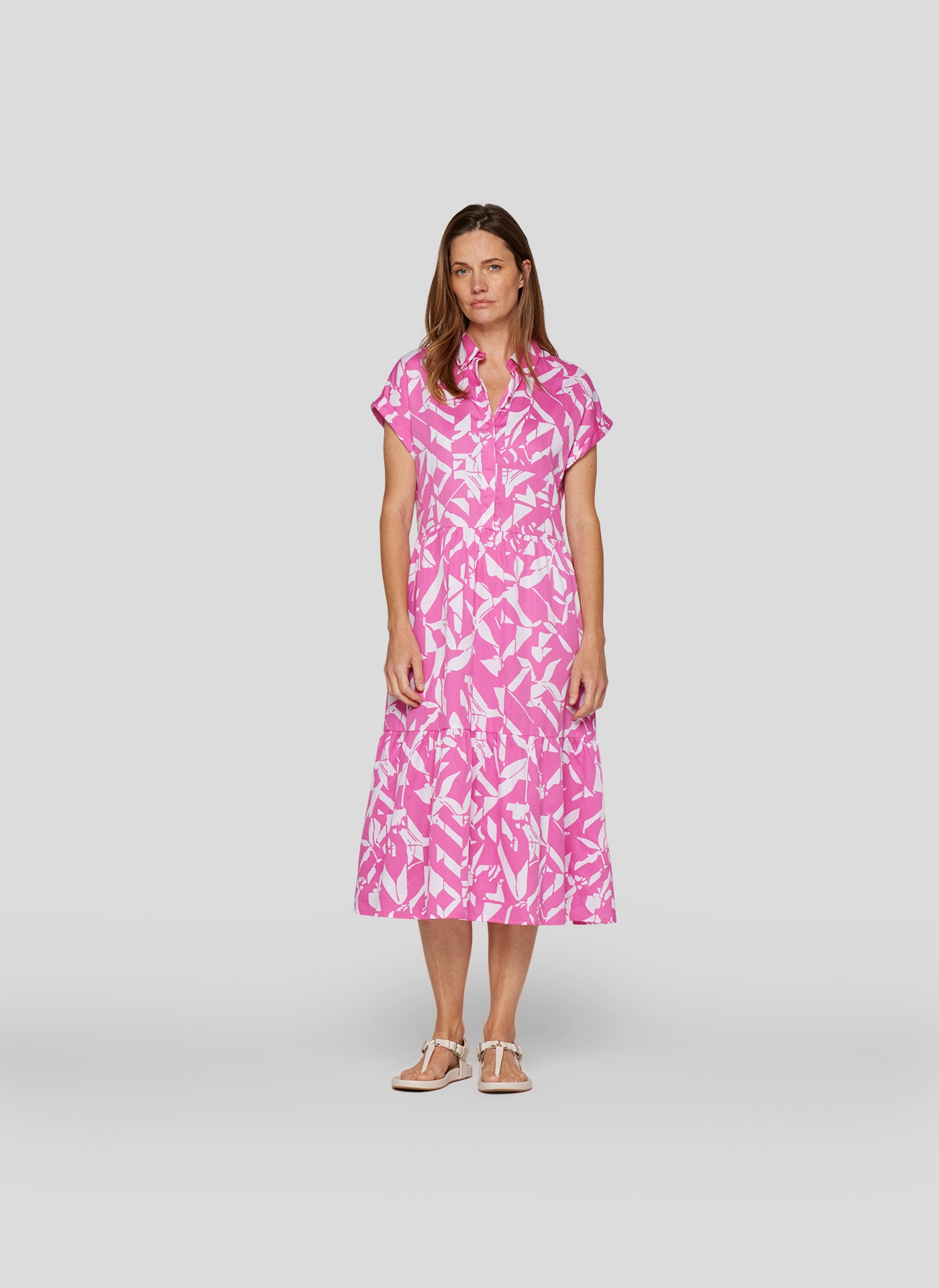 Rabe Midikleid "Rabe Blusenkleid mit Stufen und modernem Print" günstig online kaufen