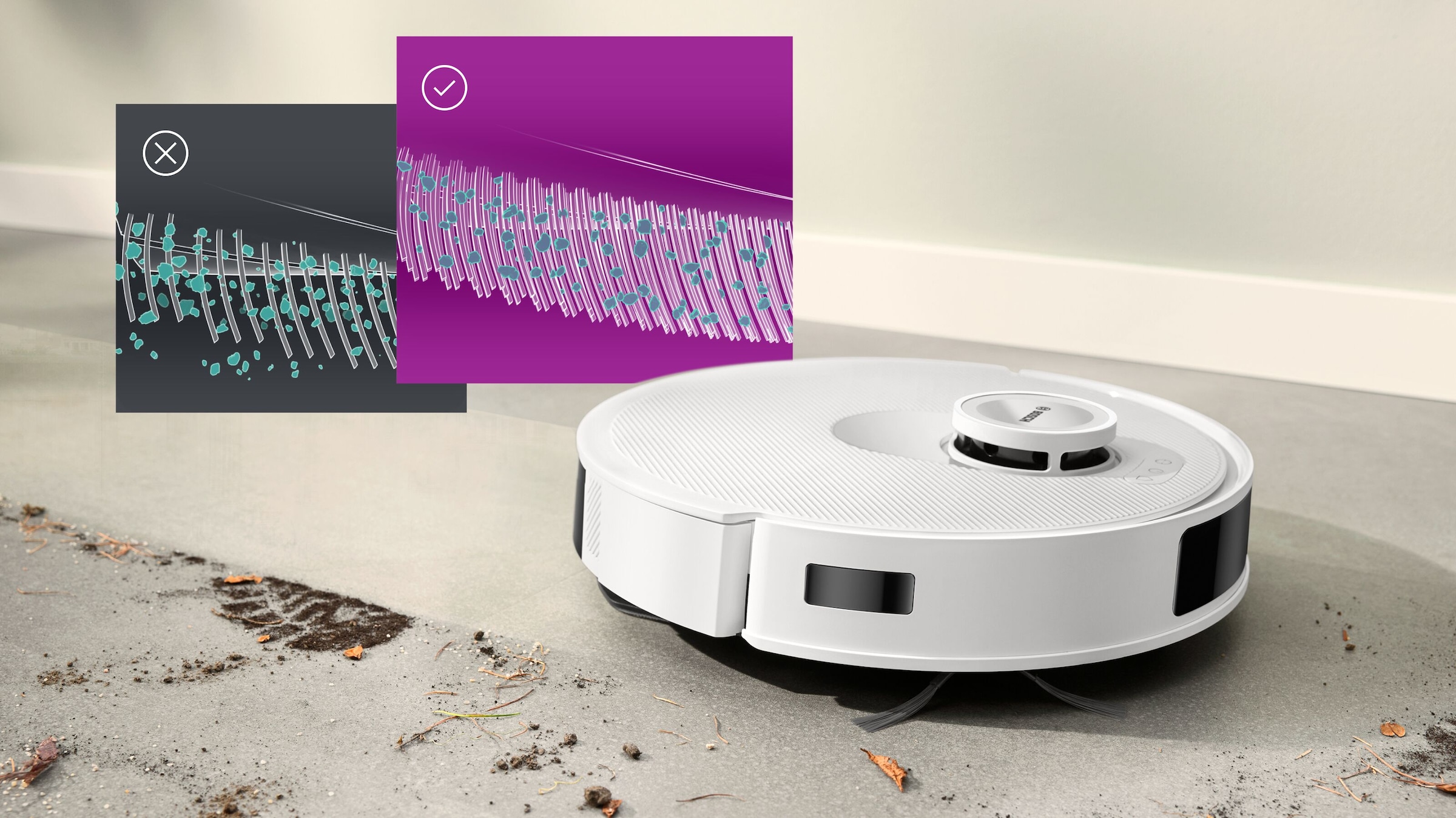 BOSCH Saugroboter »Spotless BCRC1W, Saugroboter mit Wischfunktion, 11.000 Pa Saugkraft«, Ladestation, einfache Navigation mit Infrarot-Licht, Carbon Bürste