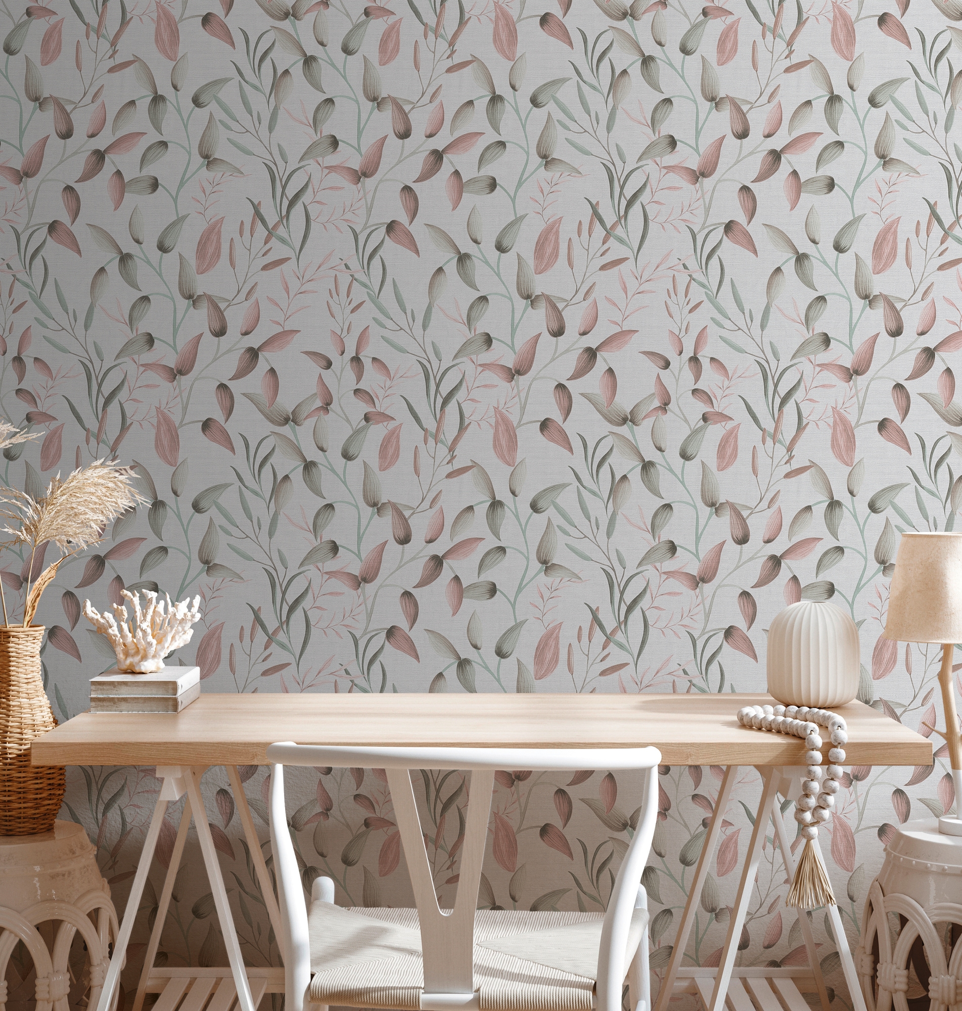 A.S. Création Vliestapete »PintWalls II Blätterranken Tapete Mustertapete Blätter Natur«, matt, Vliestapete floral für Schlafzimmer Küche Wohnzimmer Blätterranke Flur