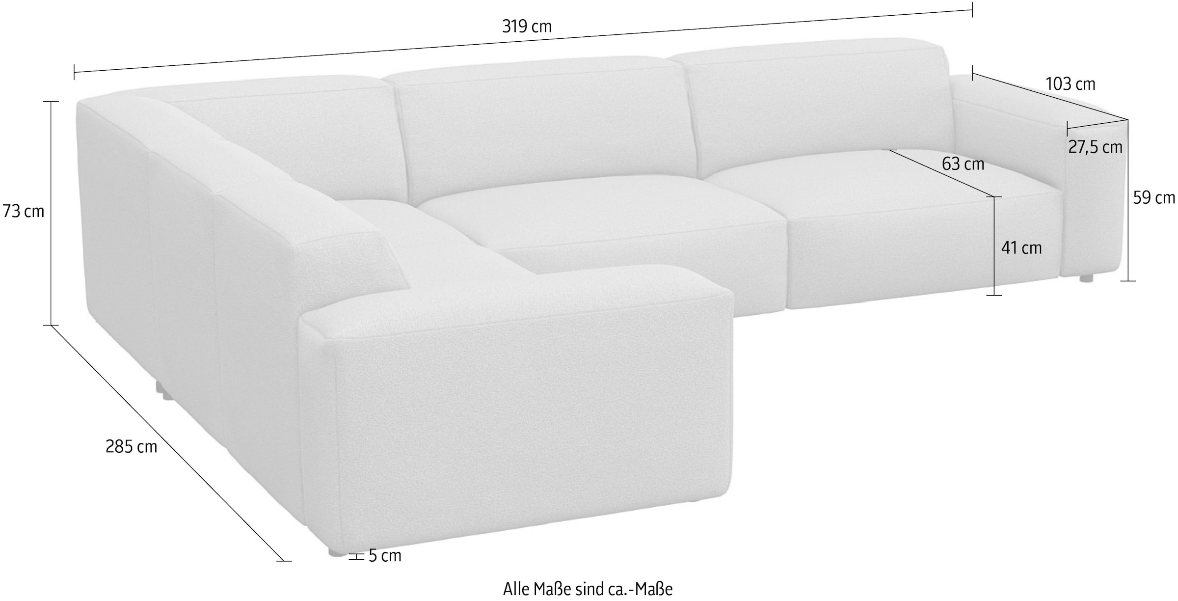 FLEXLUX Ecksofa »Lucera, super bequem durch hochwertigen Sitzaufbau mit Kaltschaum«, modern & anschmiegsam, L-Form, Designsofa
