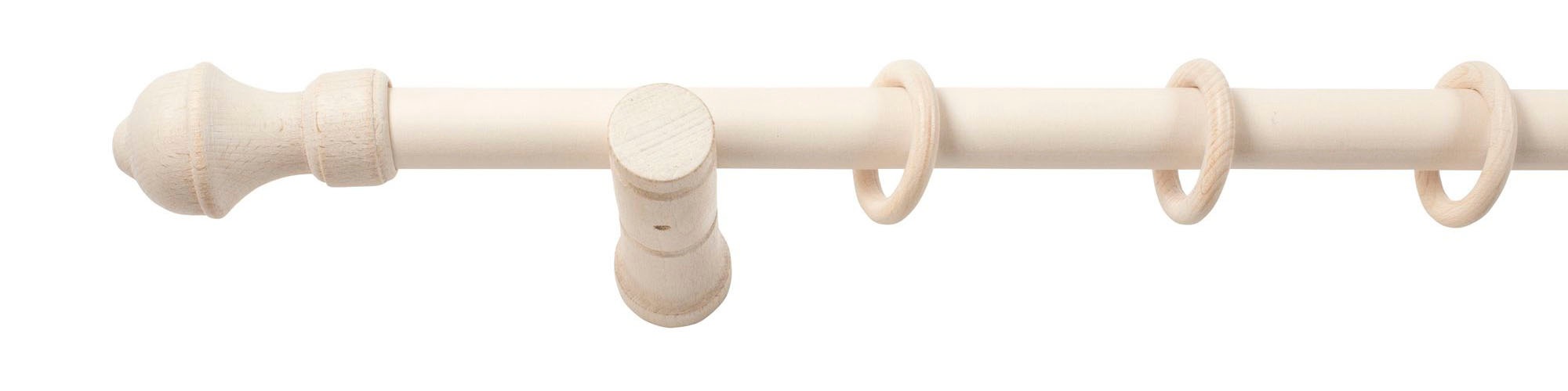 Thumbnail - SN DECO GROUP Gardinenstange "Ares" 1 läufig-läufig Fixmaß 28 mm, Holz, verschiedene Längen und Farben, Komplettset