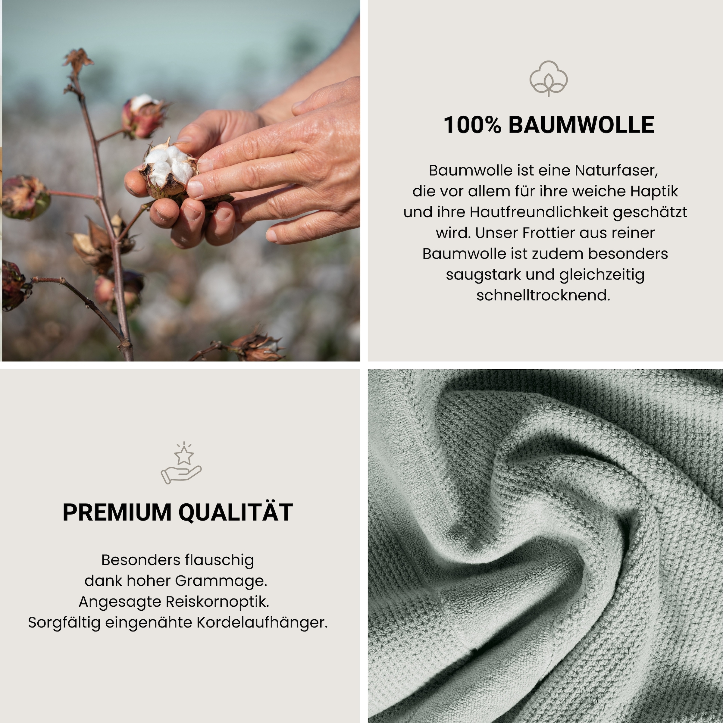 Schiesser Saunatuch »Turin in angesagter Reiskornoptik« Made in Green