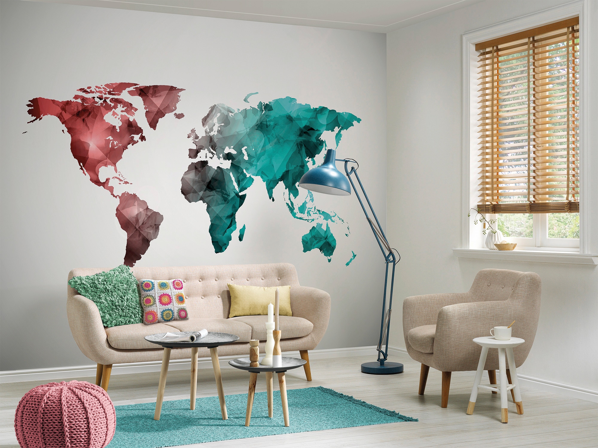 living walls Fototapete »Designwalls World Graphic 2«, Vlies, Wand, Schräge, Decke
