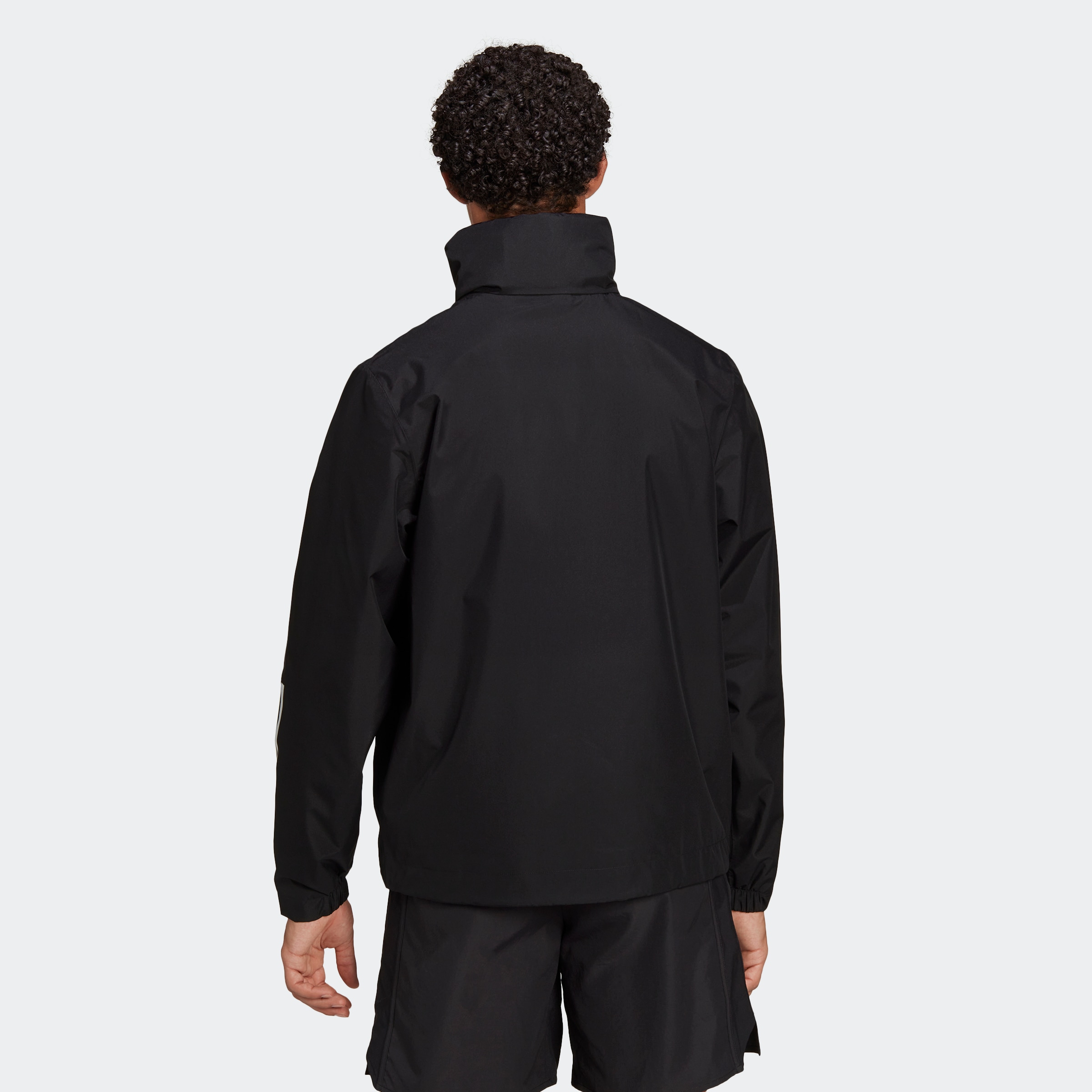 adidas Sportswear Outdoorjacke »BSC 3STREIFEN RAIN.RDY REGENJACKE«, mit Kapuze