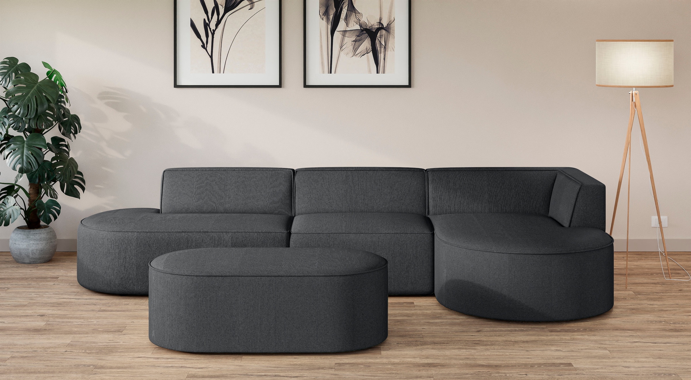 OTTO home Ecksofa "EIVIND Designer Sofa mit Ottomane rechts/links, B/T/H: 3 günstig online kaufen