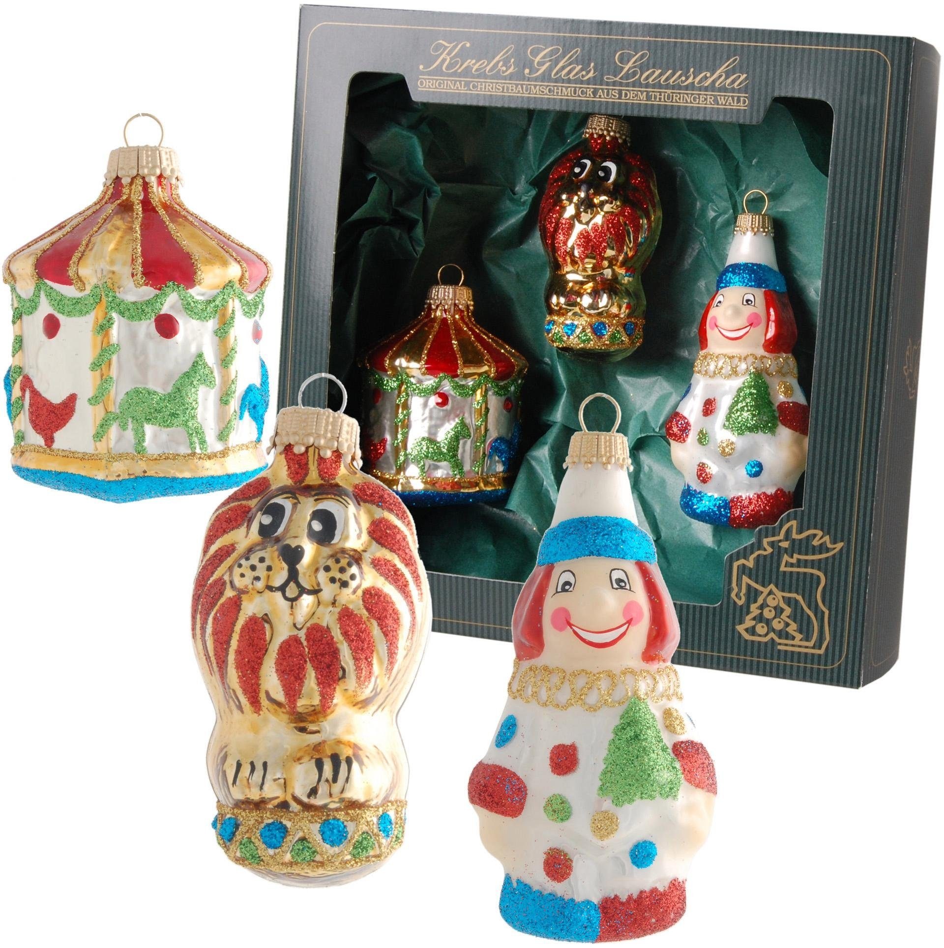 Lauscha Glas BAUR tlg.), Krebs »Zirkus, kaufen (3 Weihnachtsdeko, mundgeblasen Christbaumschmuck«, Christbaumschmuck |