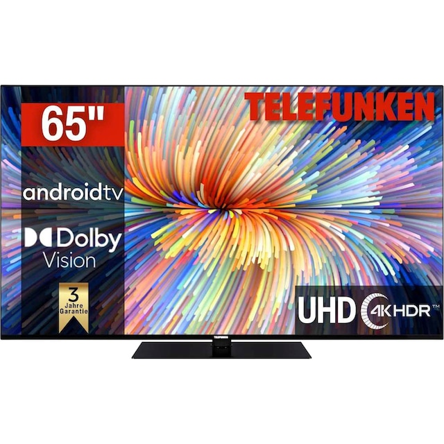 Telefunken LED-Fernseher »D65V950M2CWH«, 164 cm/65 Zoll, 4K Ultra HD, Smart- TV, Dolby Atmos,USB-Recording,Google Assistent,Android-TV | BAUR