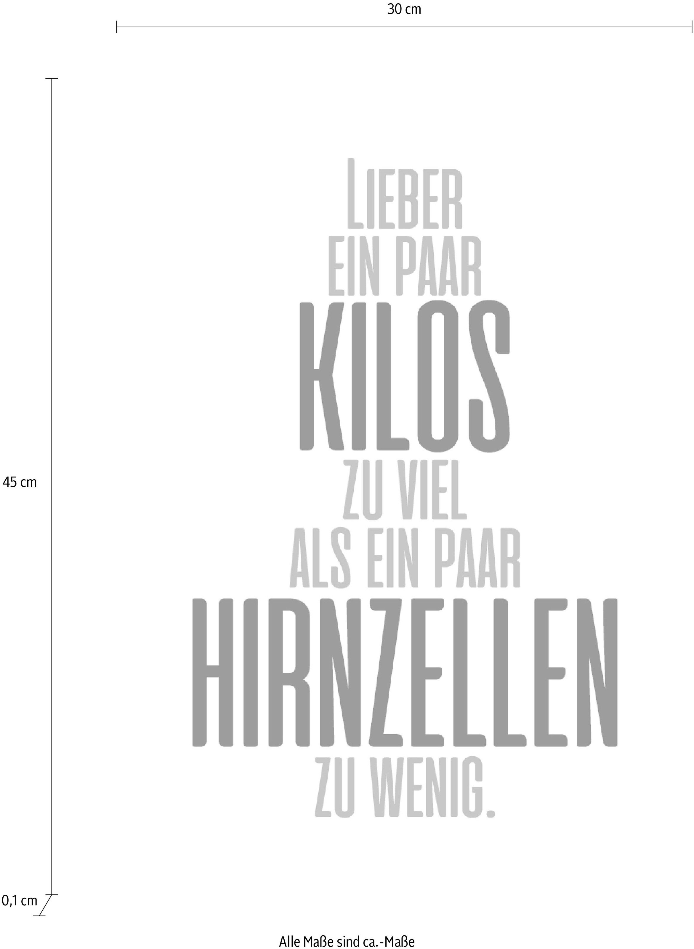 queence Wanddekoobjekt »Lieber ein paar Kilos ...«, Stahlschild, Blechschild, Spruch, Witzig, Wanddeko, retro, 20x30cm