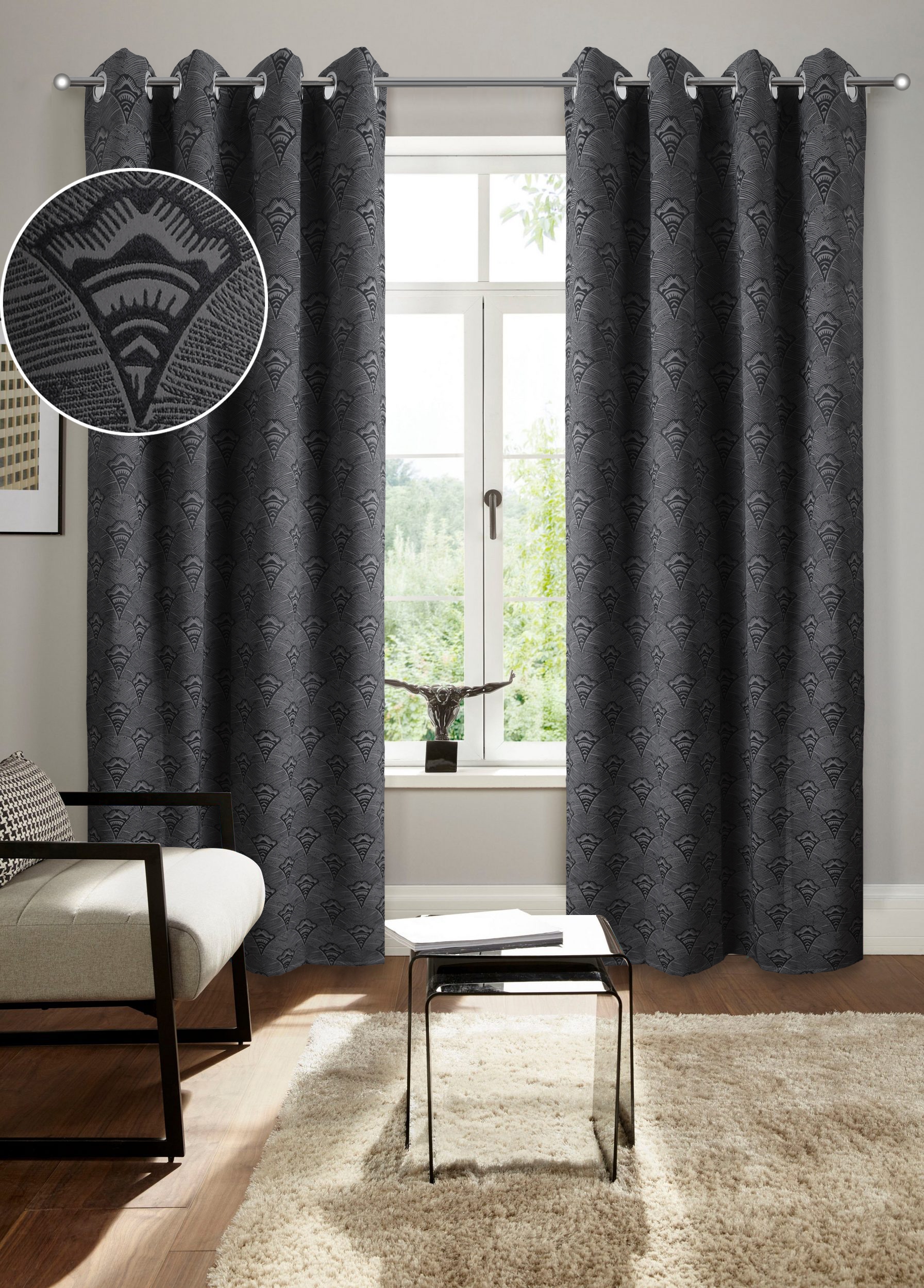 Bruno Banani Verdunkelungsvorhang "Alessio" Ösen 1 Stk. tlg. Elegantes Must günstig online kaufen