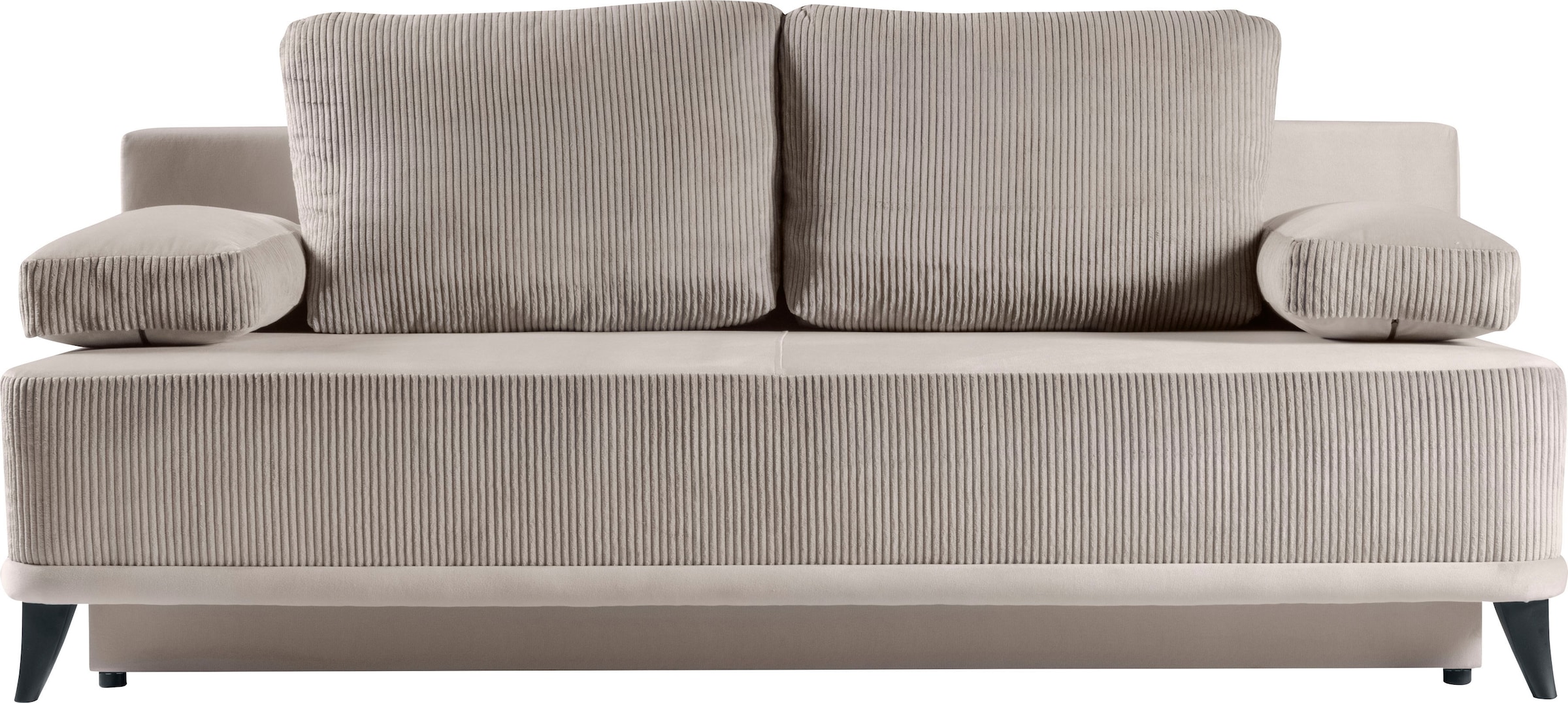 WERK2 Schlafsofa »Rosso Federkern, Bettkasten, Bettfunktion, Komfortsitzhöhe 45cm« Cord, Schlaffunktion, Bettkasten