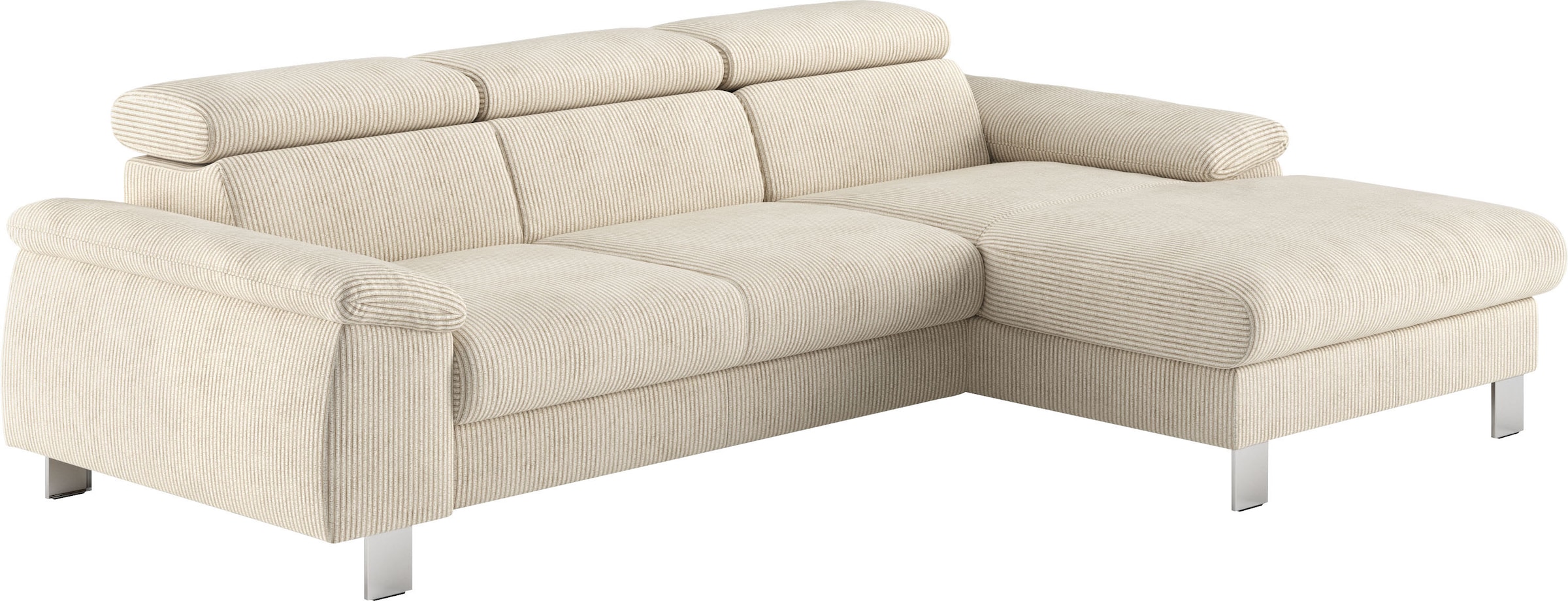 COTTA Ecksofa "Komaris L-Form, B: 244 cm" mit Kopfteilverstellung, optional günstig online kaufen