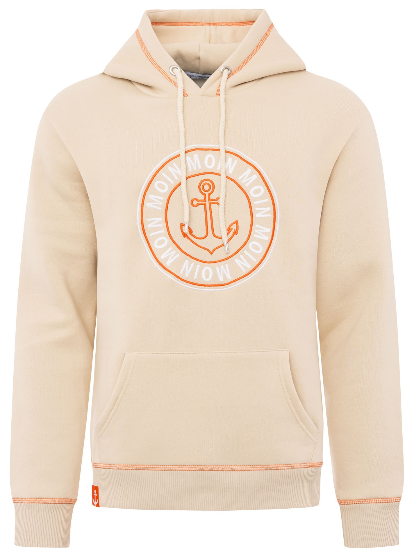 Zwillingsherz Hoodie ""Anker & Moin"", mit neongelber Kontrastnaht günstig online kaufen