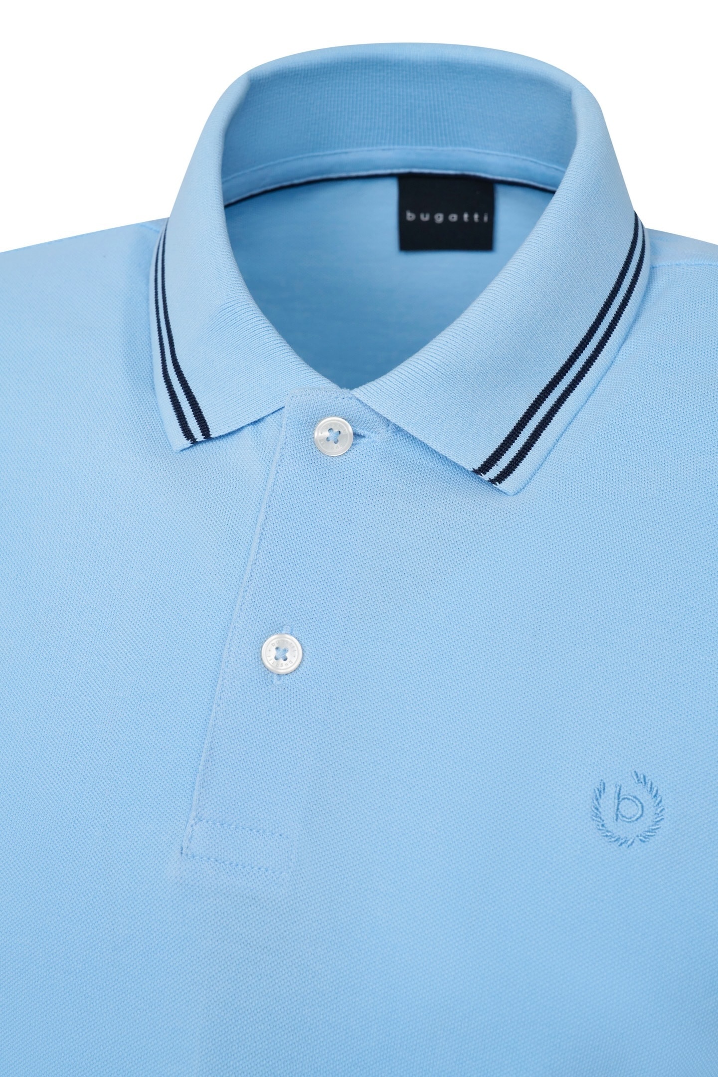 bugatti Poloshirt, mit Kontraststreifen und Bruststickerei