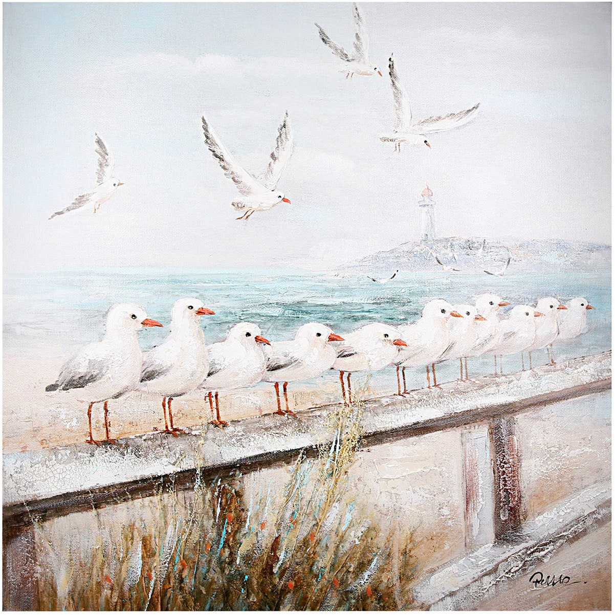 GILDE "Bild quadratisch Seaside" Strandbilder 1 Stk. tlg.