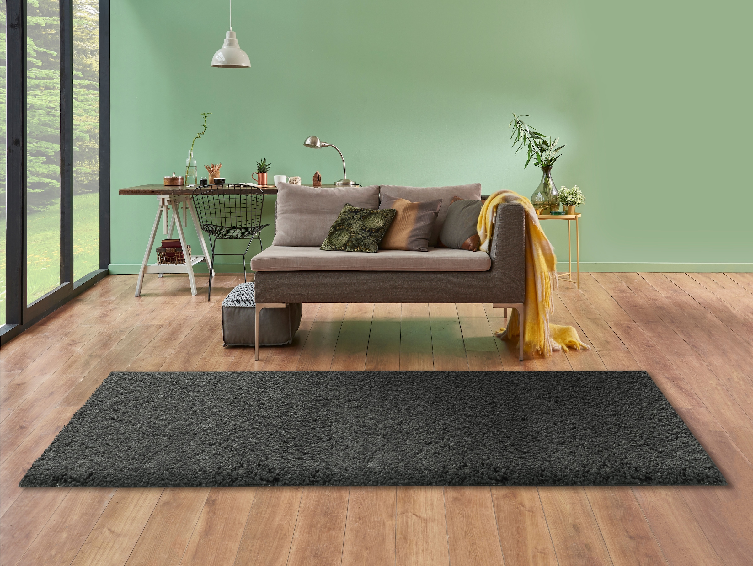 andas Hochflor-Läufer »Ilvi«, rechteckig, 31 mm Höhe, extra flauschig, Mikrofaser, Läufer, Brücke, einfarbig, weich
