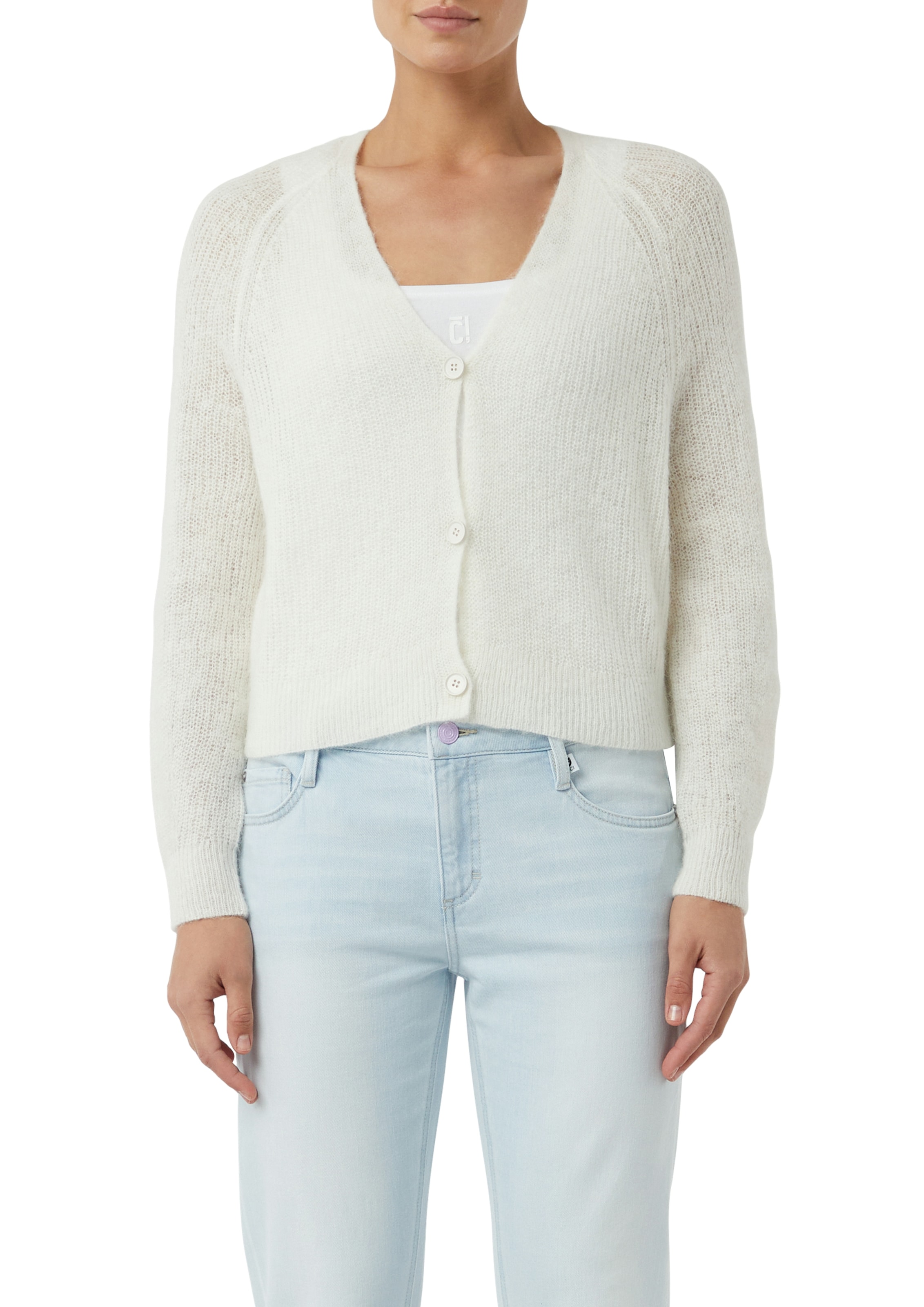 comma casual identity Cardigan, casual, bequem, Alpakamix, V-Ausschnitt günstig online kaufen