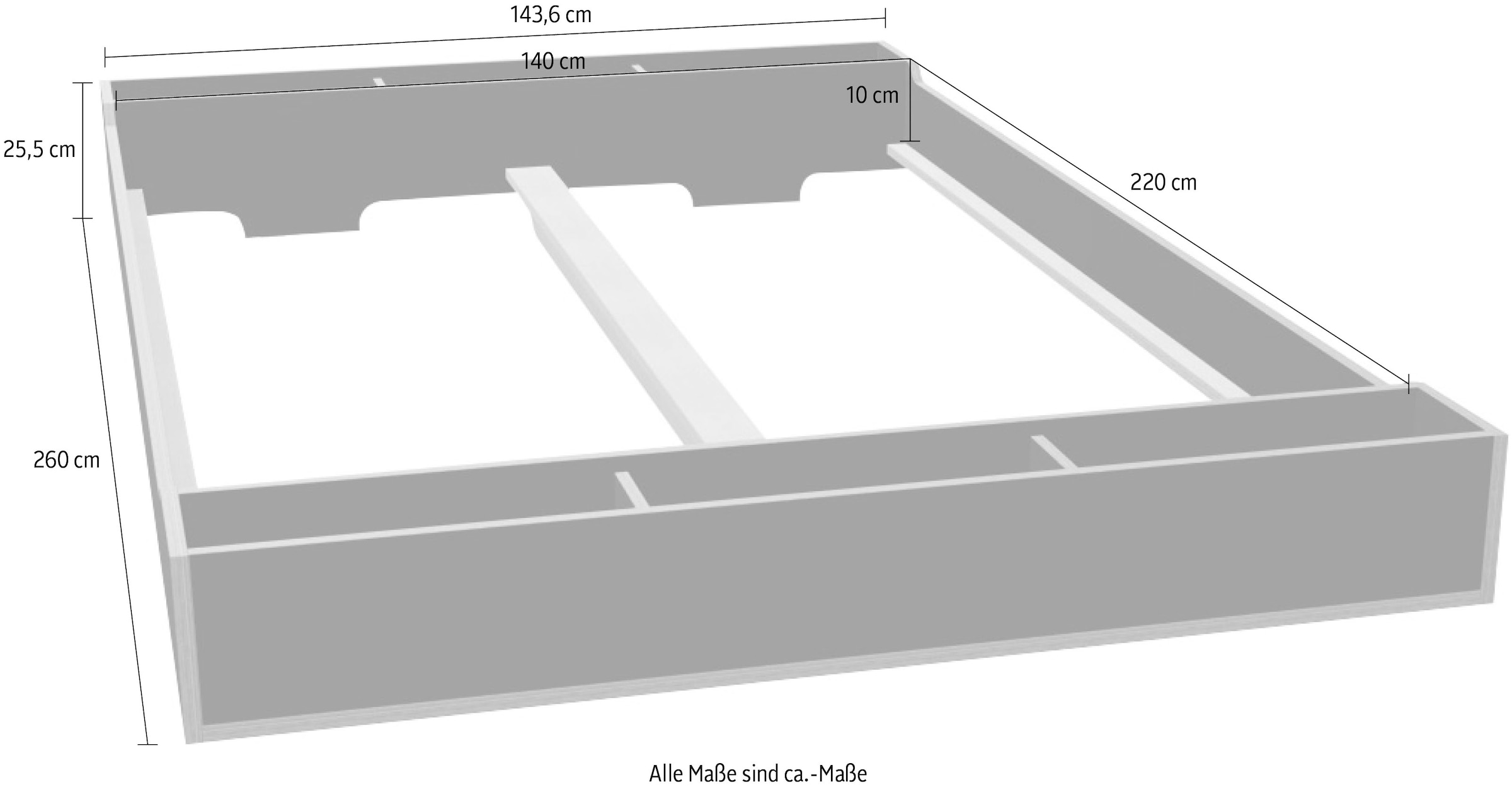 Müller SMALL LIVING Futonbett »MAUDE Bett«, Überlänge 220 cm