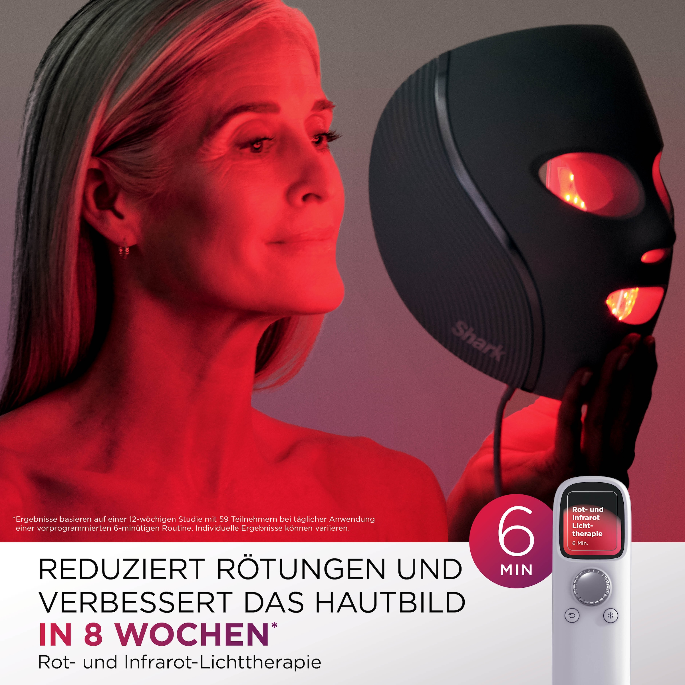 Shark LED-Gesichtsmaske »Shark CryoGlow LED-Maske + Kühlung der Augenpartie FW312EUPL« CryoGlow - unsere neue medizinisch zertifizierte Innovation