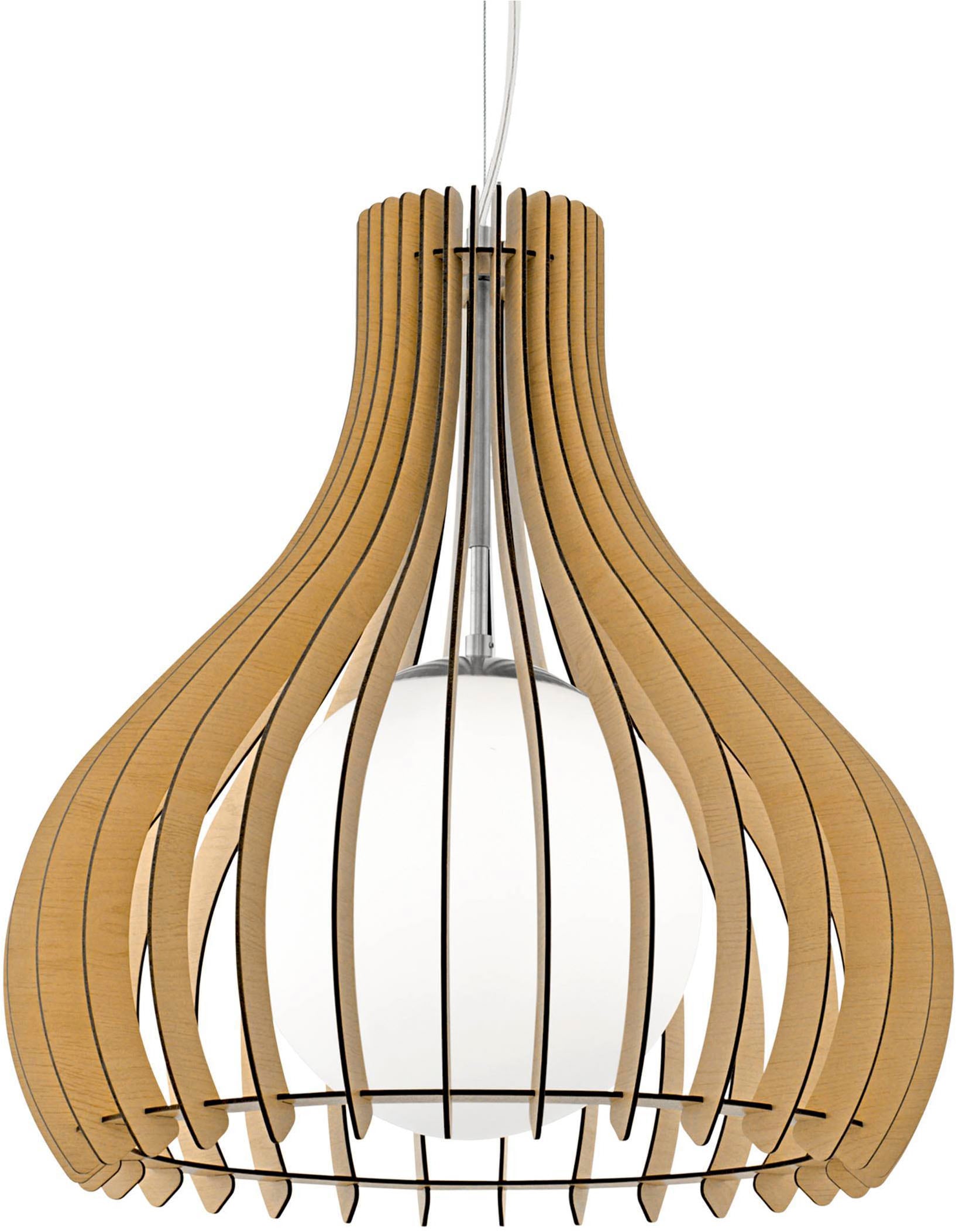 EGLO Hängeleuchte »Tindori Pendelleuchte, Vintage, E27, Hängeleuchte, Stahl, Holz, Glas« E27 1 Stk.
