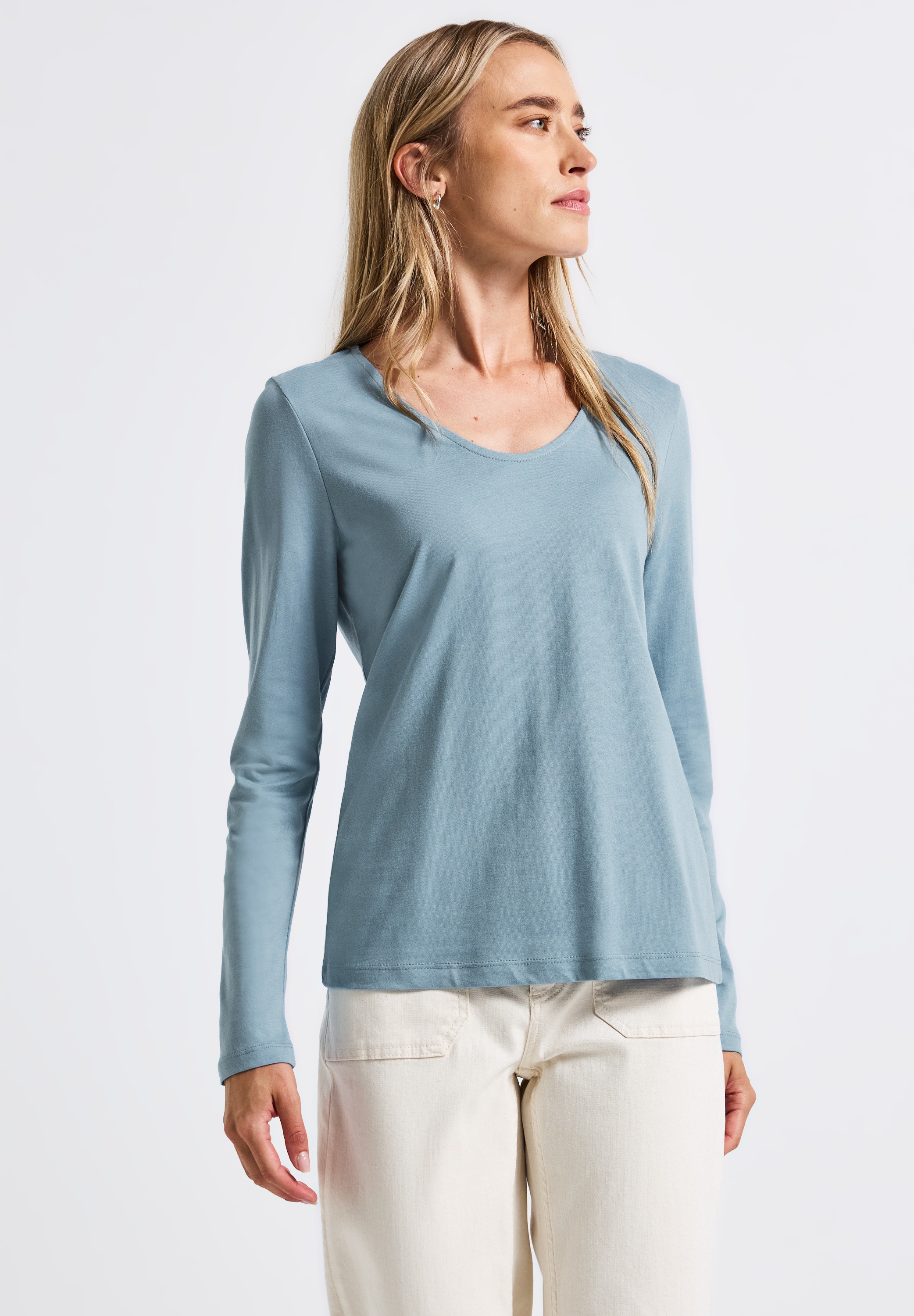 STREET ONE Langarmshirt im soften Baumwoll-Mix günstig online kaufen