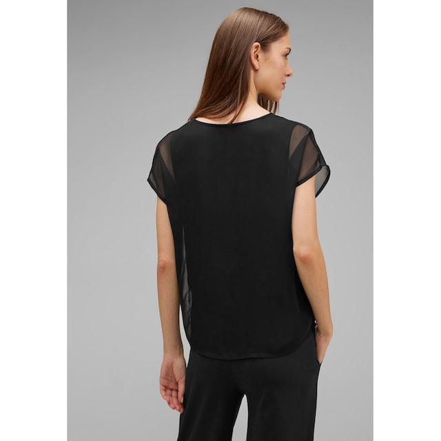 STREET online | ONE abgerundeter BAUR Chiffonbluse, kaufen V-Ausschnitt