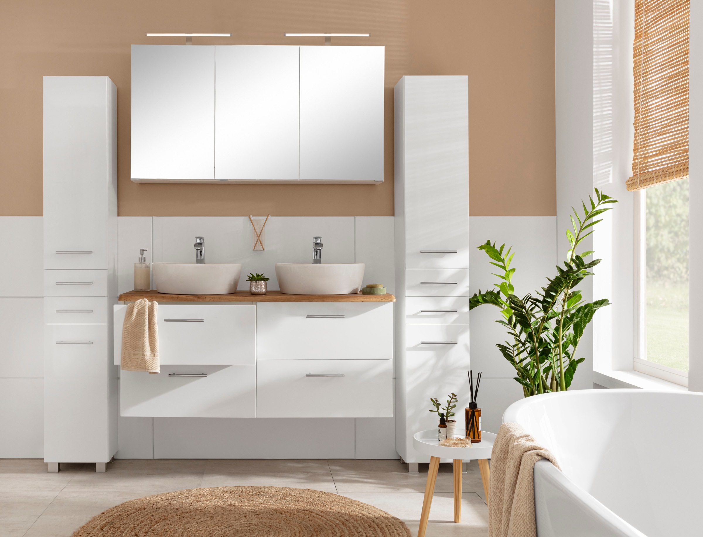 welltime ""Trento", Badezimmerschrank, Badmöbel" Breite 120 cm, mit 3D-Effe günstig online kaufen