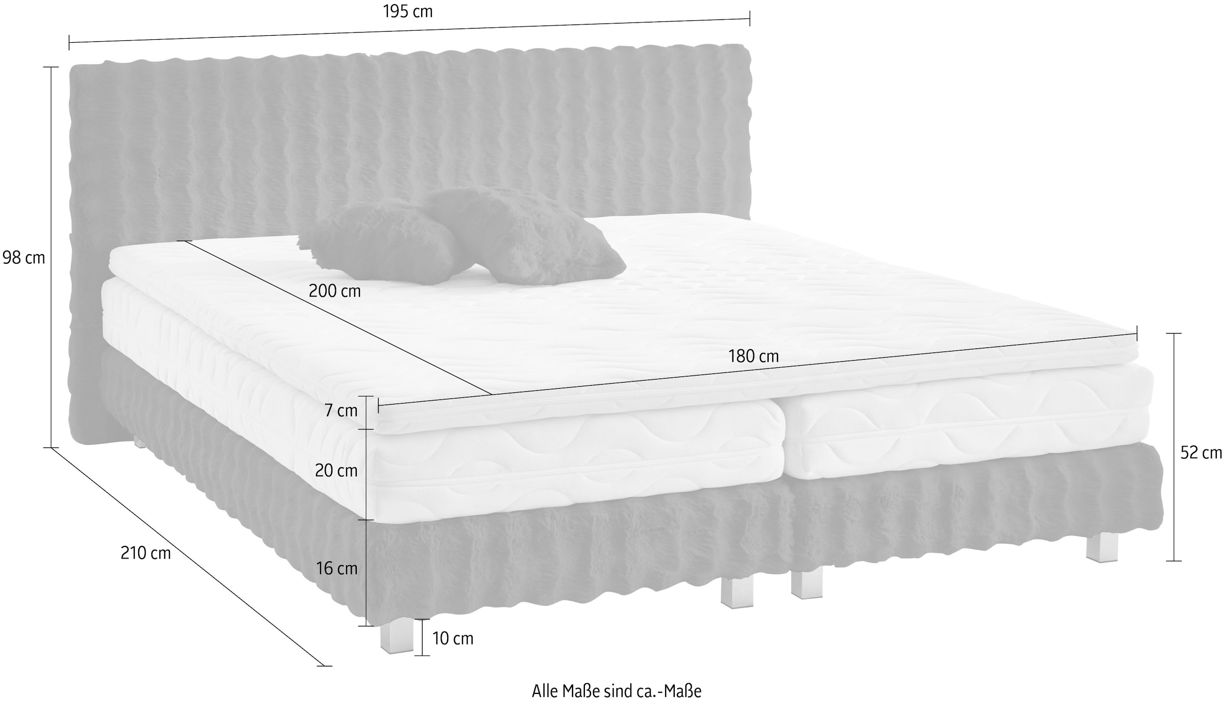 Westfalia Schlafkomfort Boxbett »Sendai«, Fellimitat HIGHLIGHT, wahlweise Matratzen in H2,H3,H4