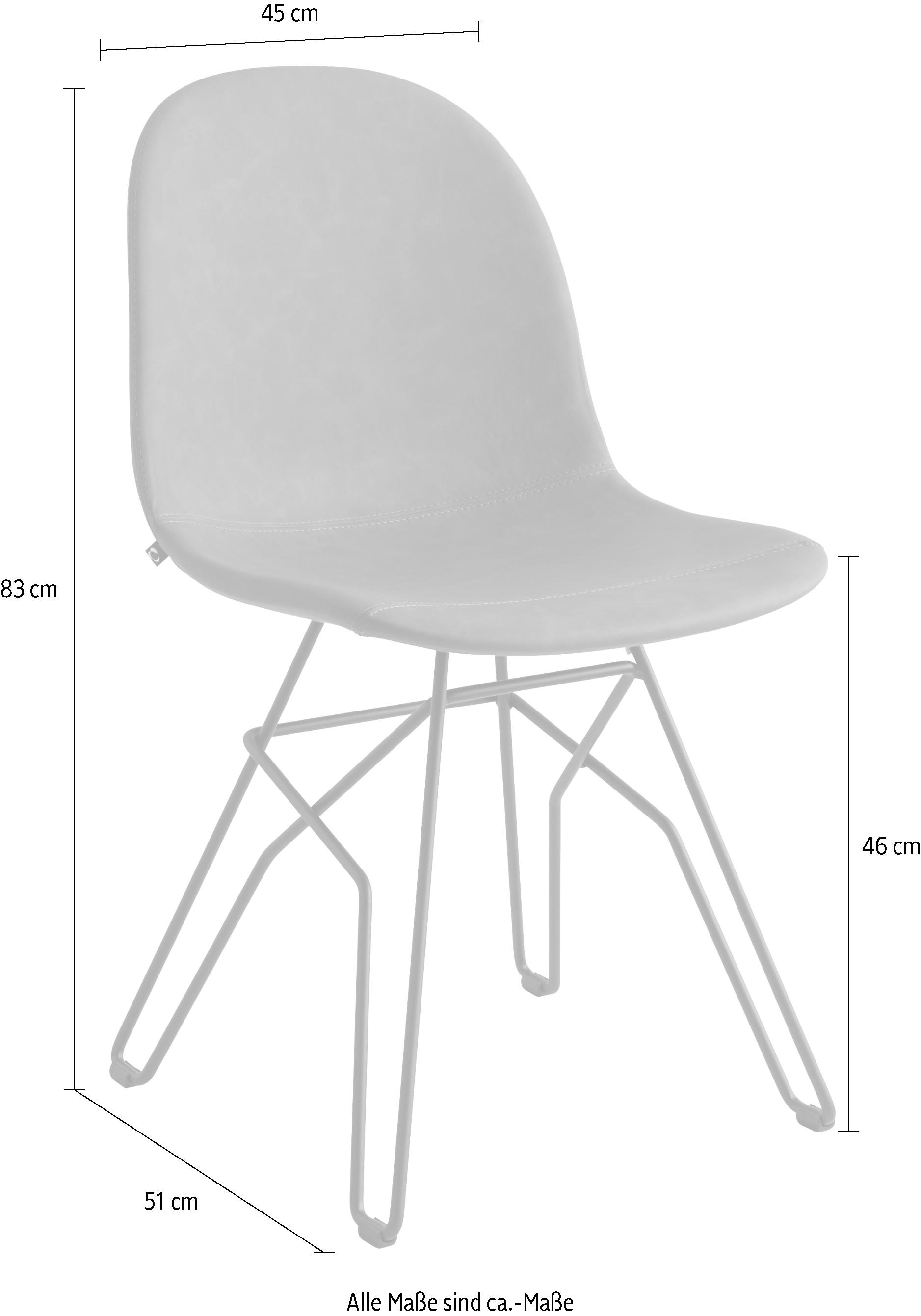 connubia 4-Fußstuhl »Academy CB/1664-LHS / -V_P15«, (Set), 2 St., Kunstleder, mit außergewöhnlichem Designgestell