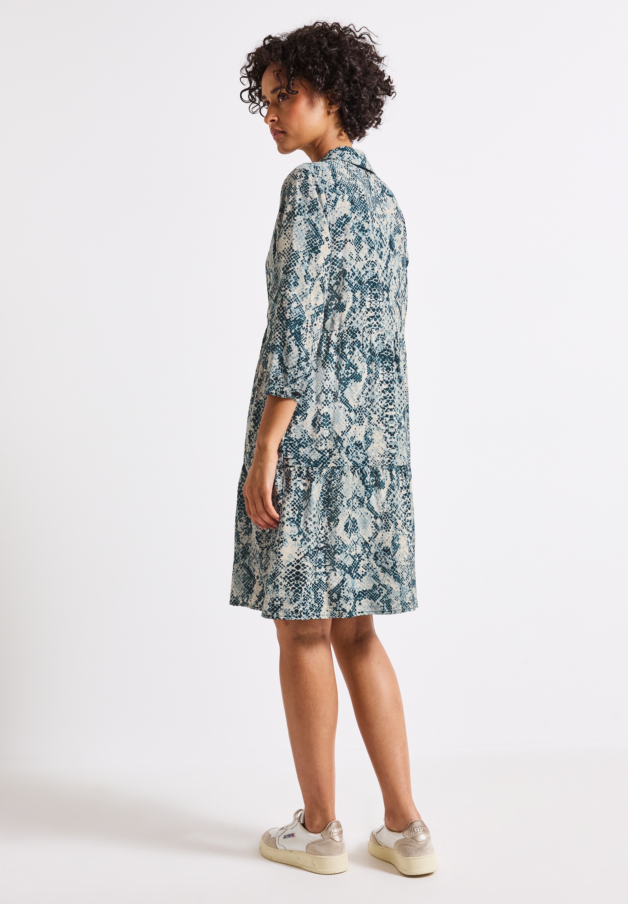 STREET ONE Tunikakleid, mit Snake Print und Volants günstig online kaufen