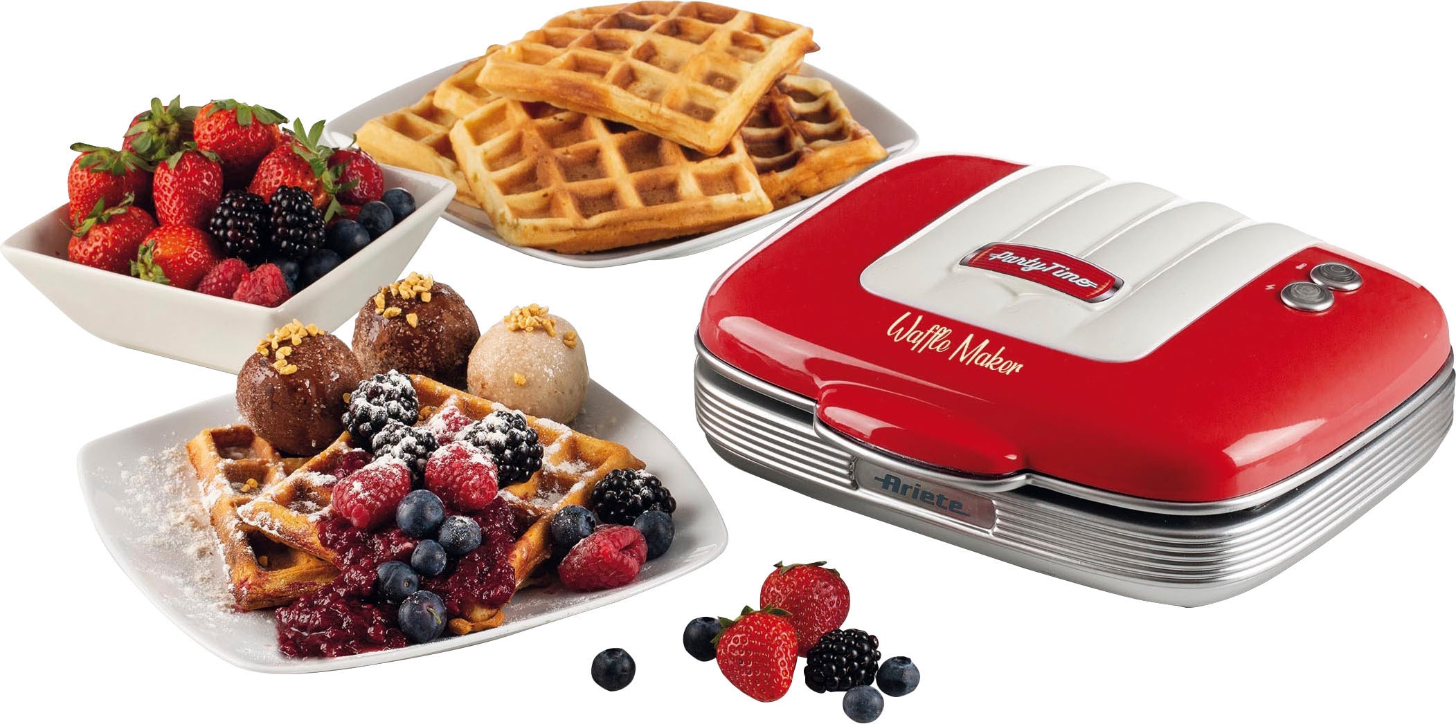 Ariete Waffeleisen »1973R rot Party Time«, 700 W