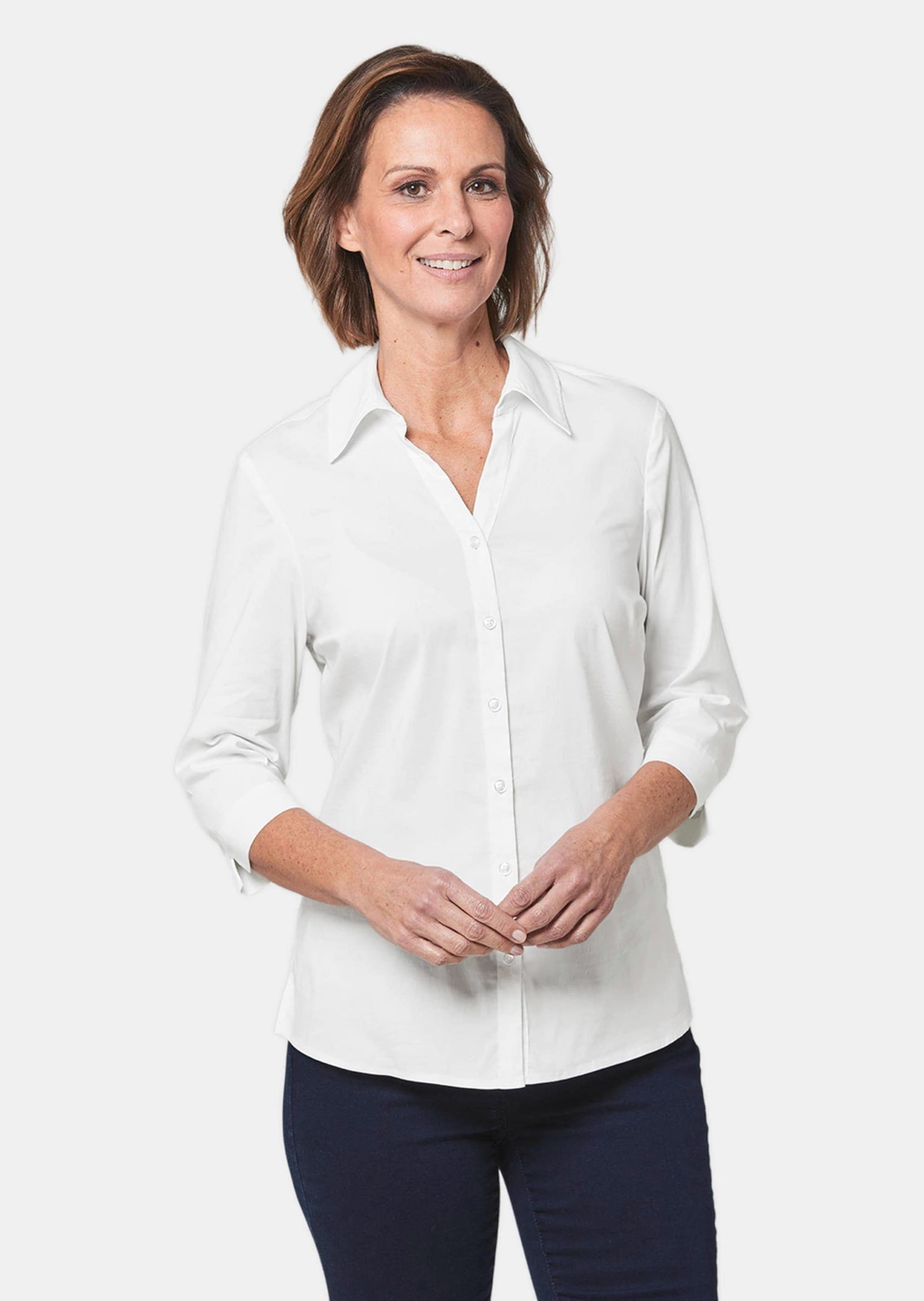 GOLDNER Hemdbluse »Bluse Stretchbequeme Bluse mit Baumwolle«