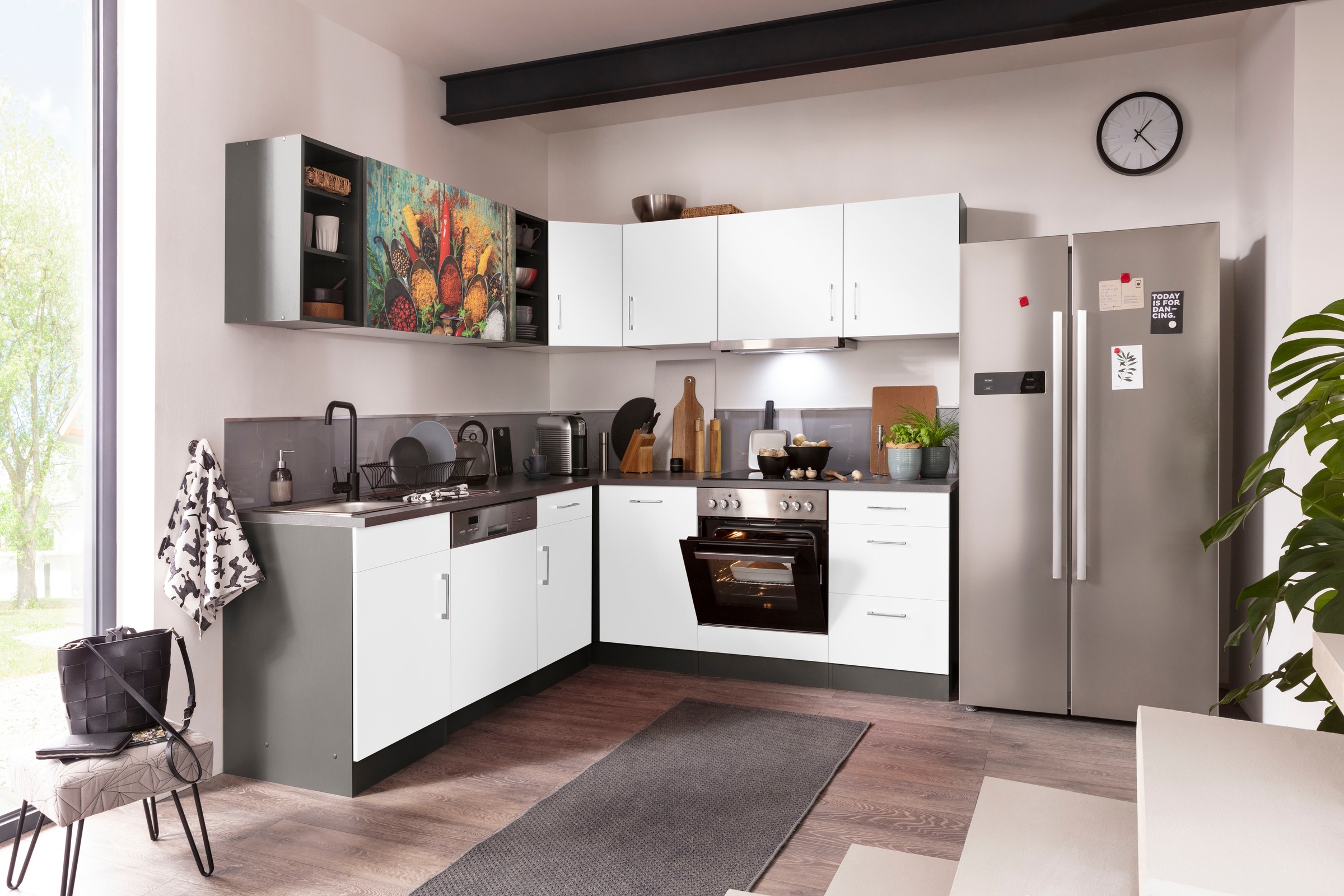 HELD MÖBEL Winkelküche "Paris", mit E-Geräten, Stellbreite 220/220 cm günstig online kaufen