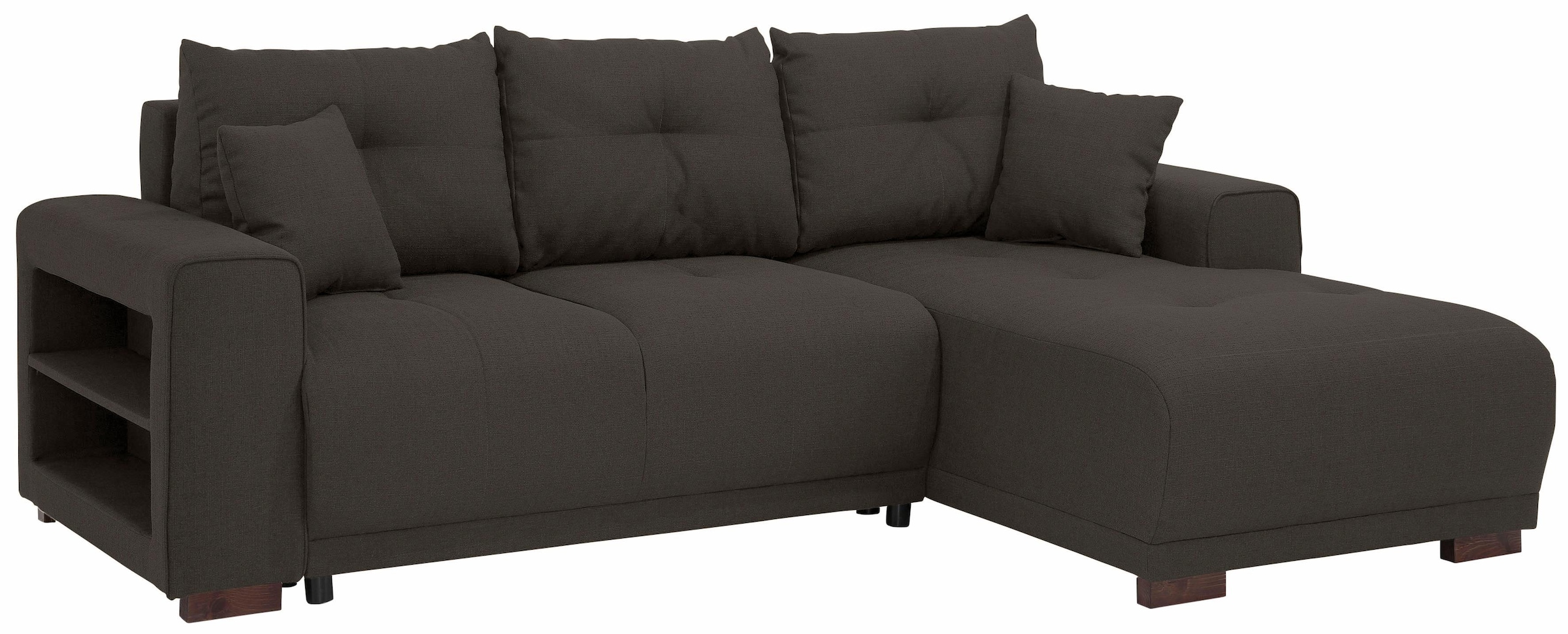 Home affaire Ecksofa »Viborg L-Form«, mit Regal in der Armlehne, wahlweise mit Bettfunktion