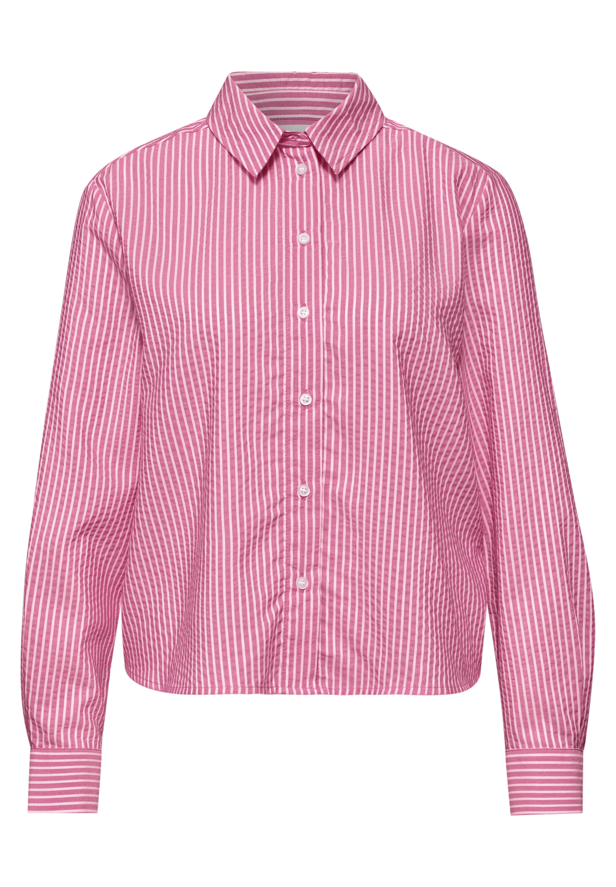 STREET ONE Langarmbluse im Seersucker-Style mit Streifen