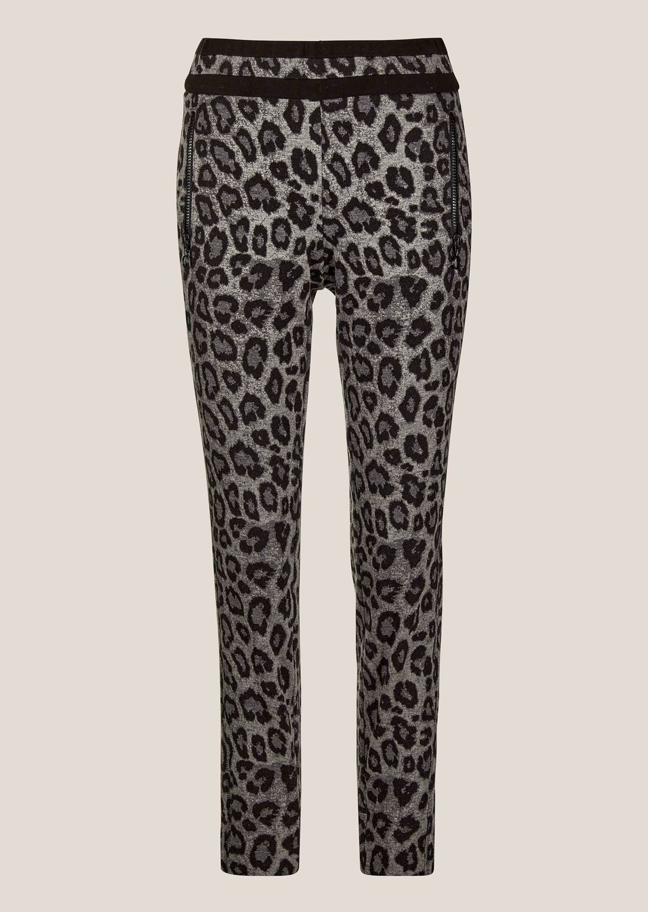 MADELEINE Stoffhose "Schlupfhose Leo-Print Jersey-Hose mit Stretch" Jersey-Schlupfhose