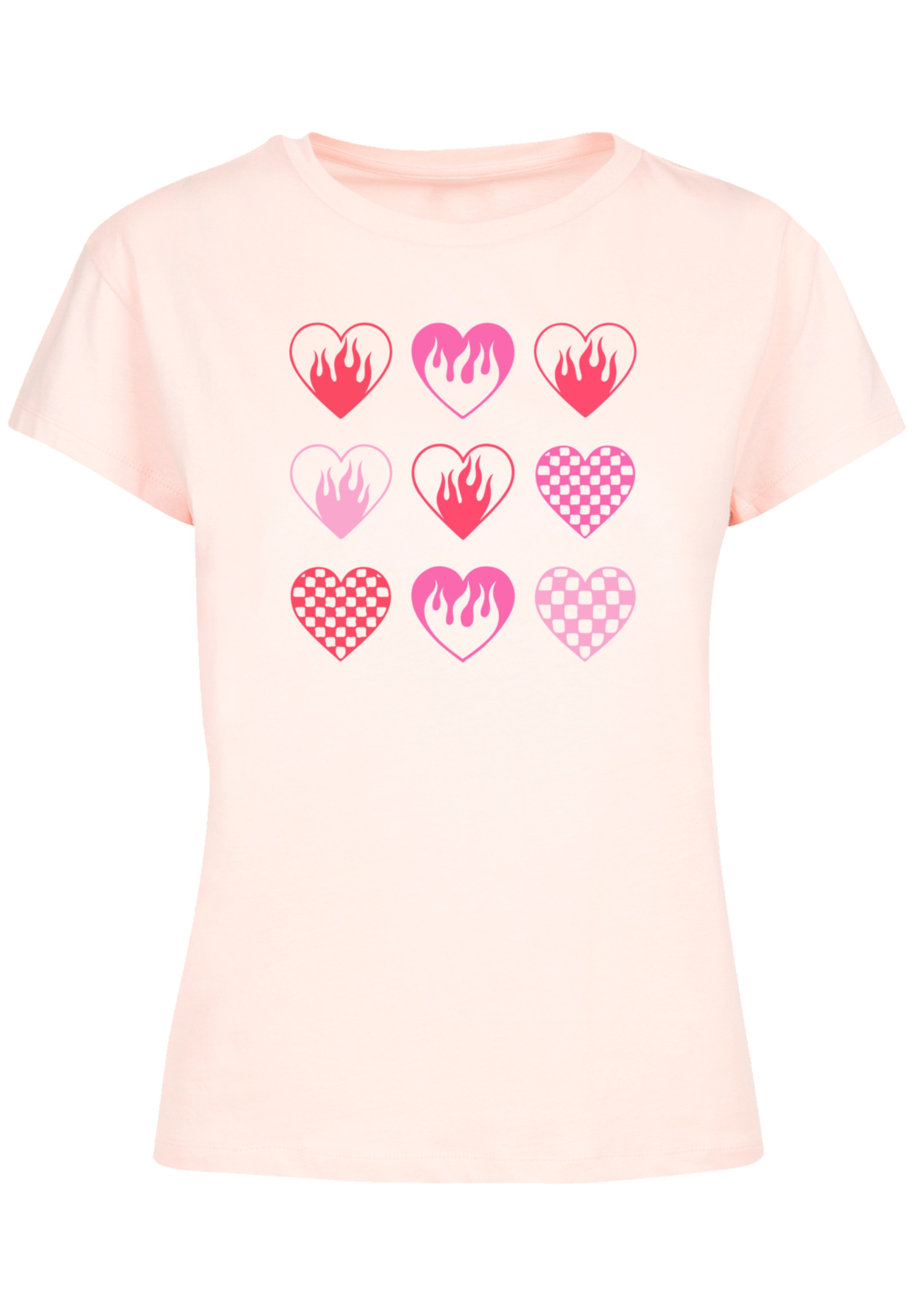 F4NT4STIC T-Shirt "Internationaler Frauentag: Herzen in Flammen", Premium Q günstig online kaufen