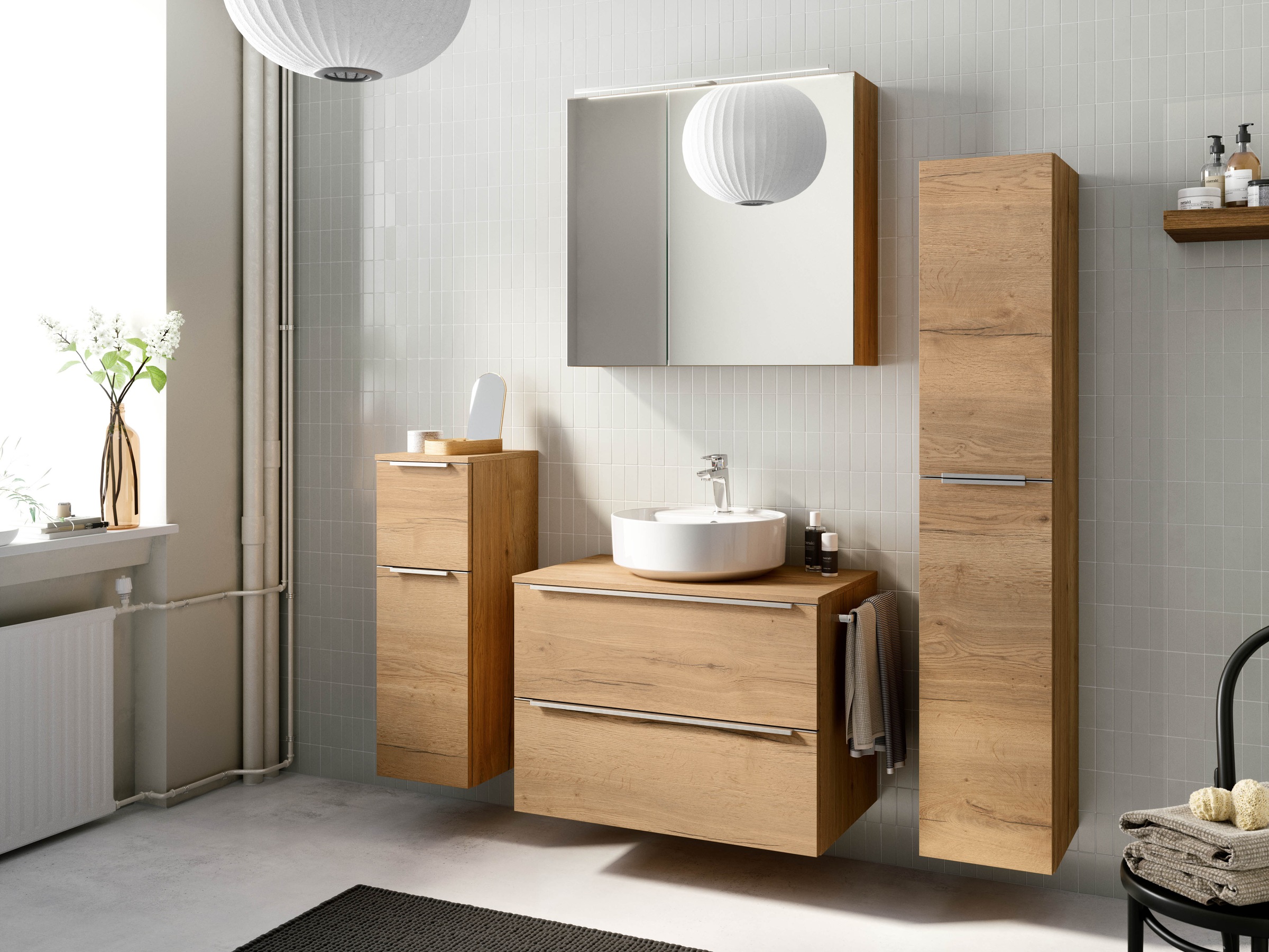 nobilia Badmöbel-Set "Alvene", (1 St., vormontiert, mit Soft-Close), in vie günstig online kaufen