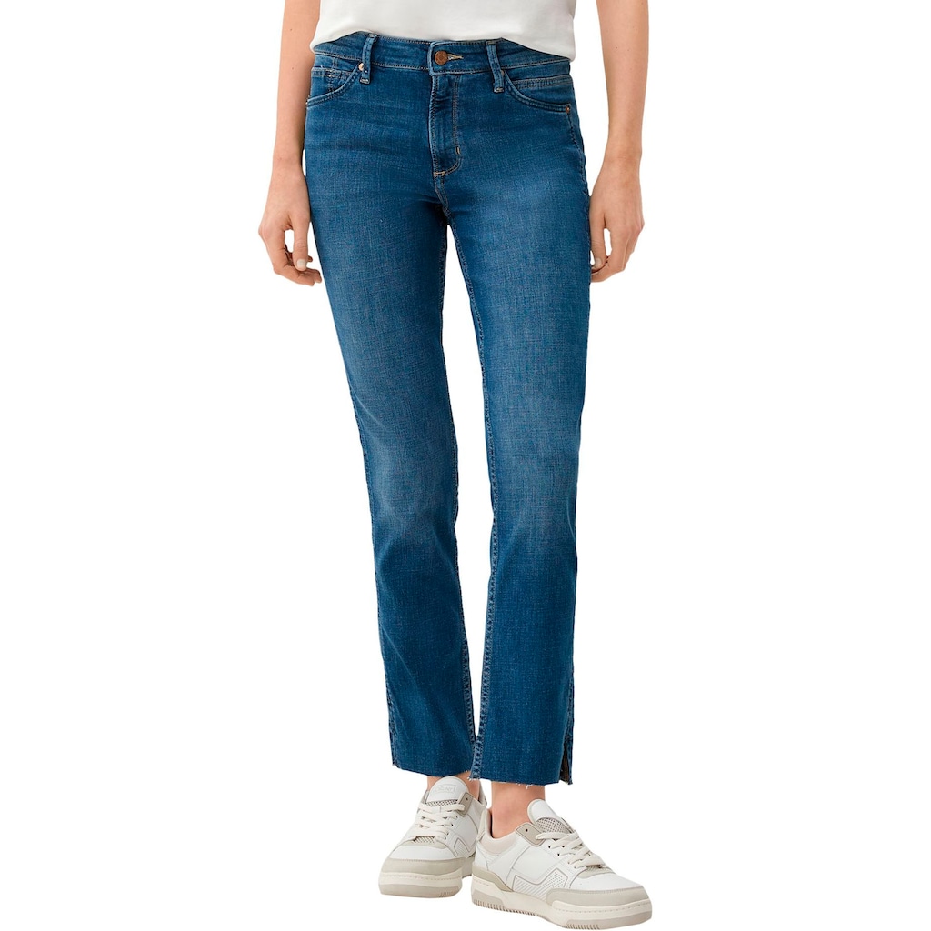 s.Oliver Slim-fit-Jeans mit ausgefranstem Beinabschluss
