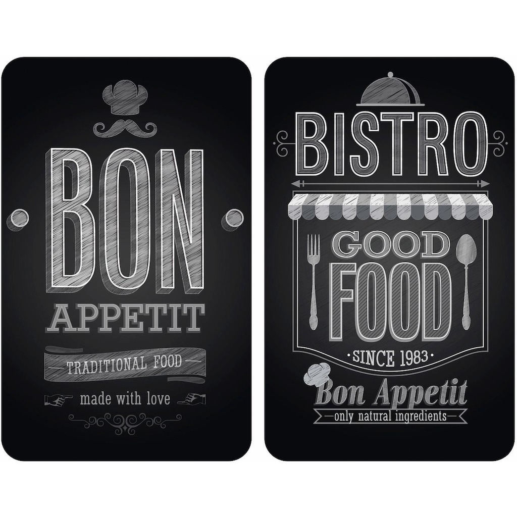 WENKO Herd-Abdeckplatte »Bon Appetit«, (Set, 2 tlg.)