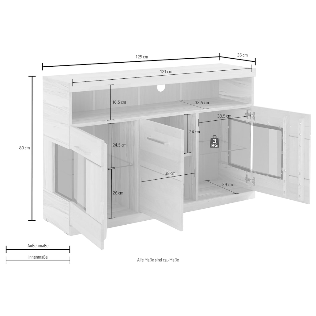 Woltra Sideboard »Ribe«, Breite 125 cm