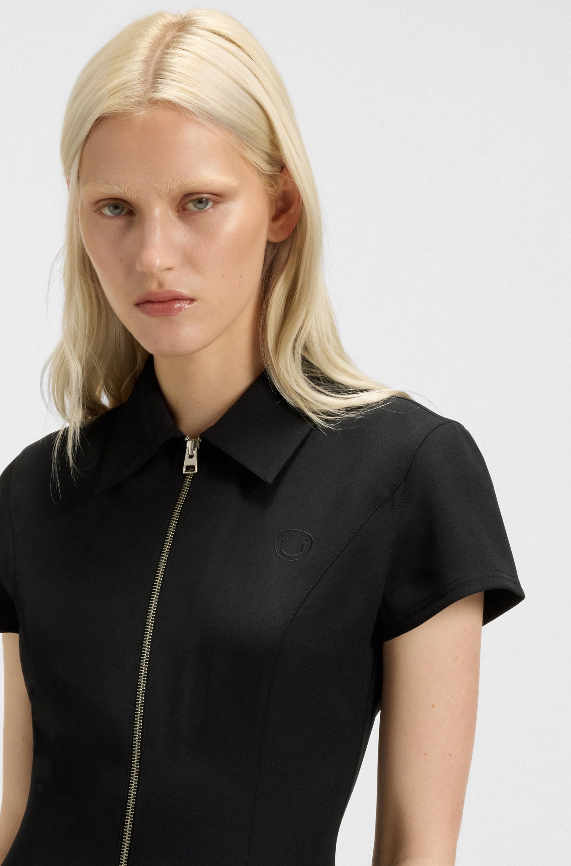 HUGO Blue Polokleid "Kahuma", Rockteil mit Kellerfalten günstig online kaufen