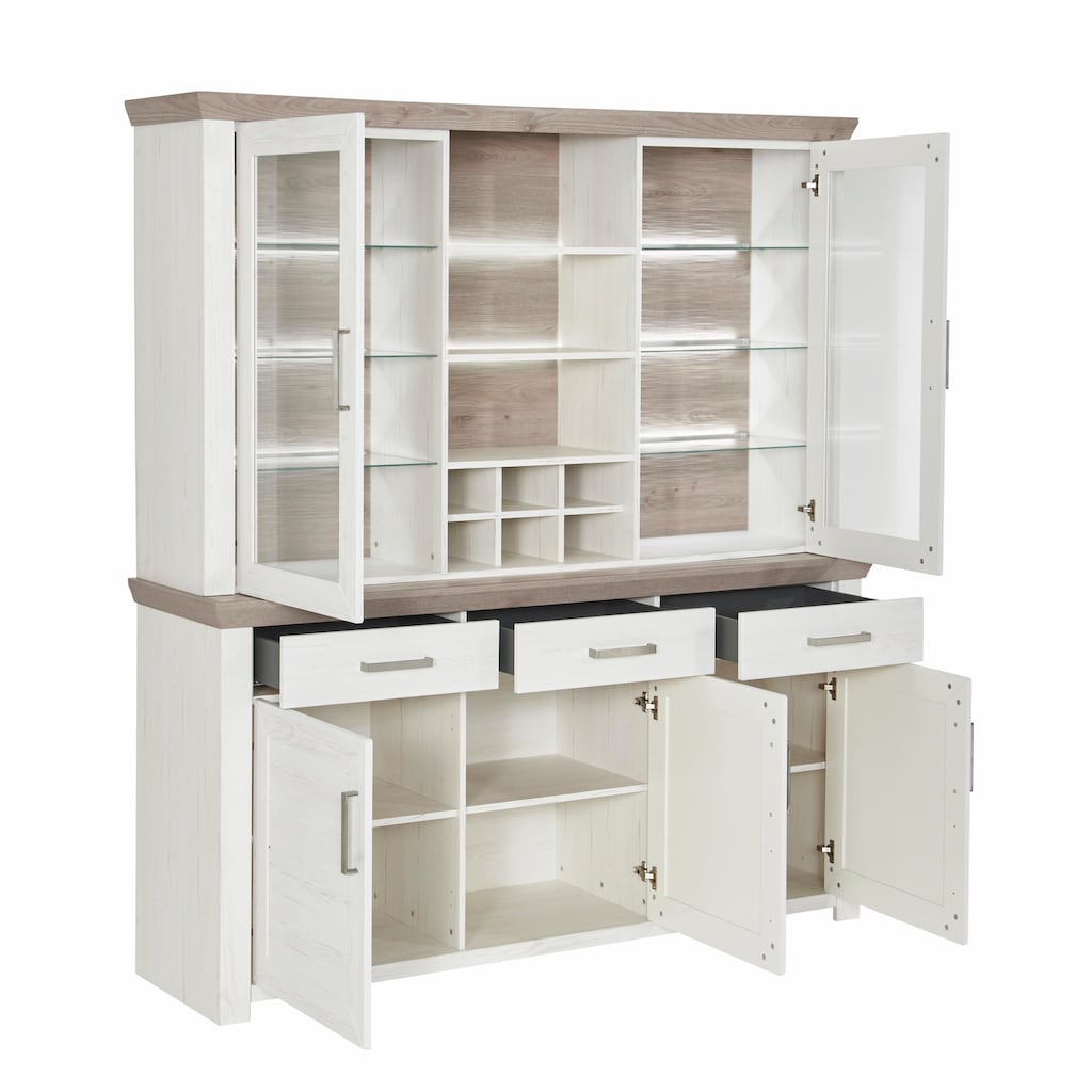 set one by Musterring Buffetschrank »york«, 2-teilig (Sideboard und Aufsatzschrank)